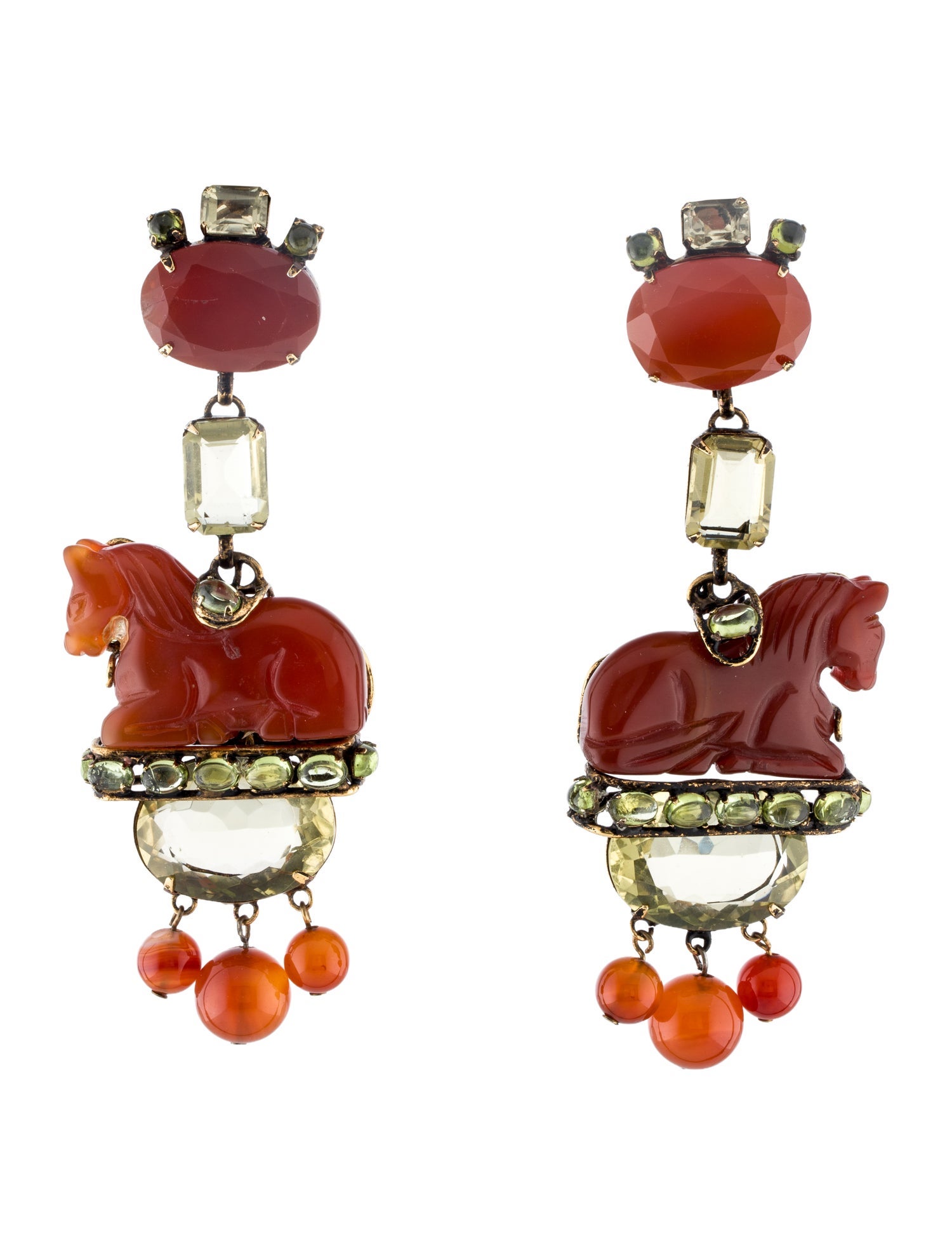 Iradj Moini Crystal Clip-On Drop Earrings
