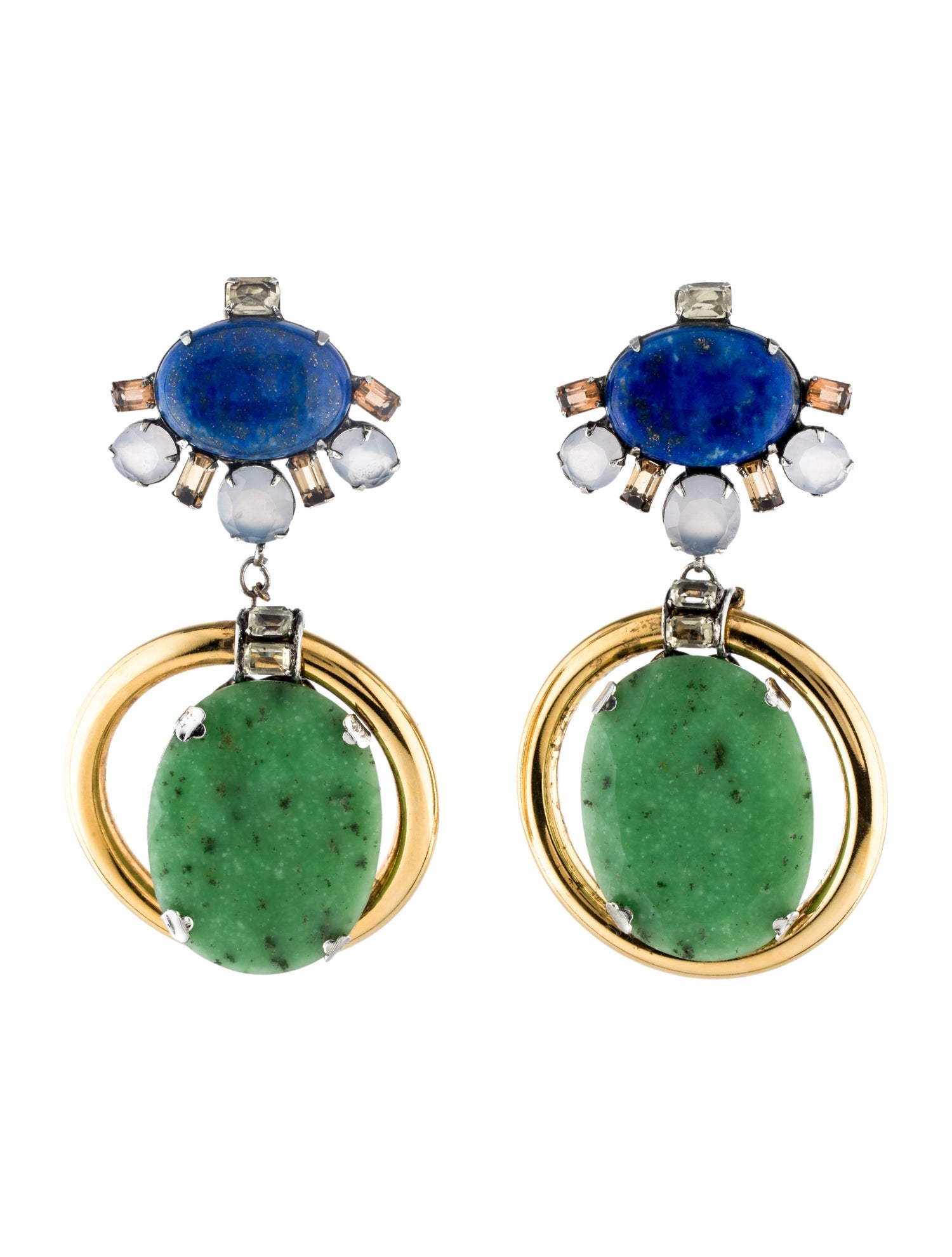 Iradj Moini Crystal Drop Clip-On Earrings