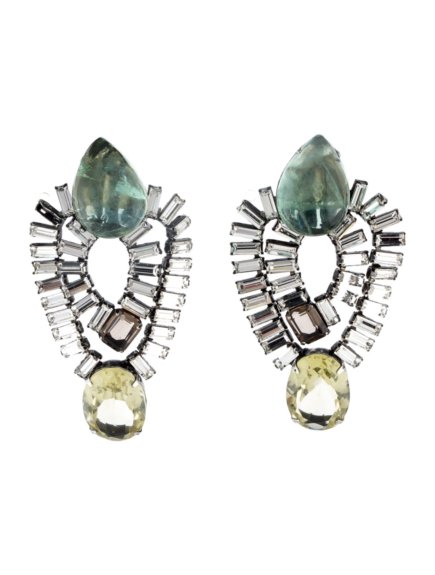 Iradj Moini Crystal Drop Clip-On Earrings