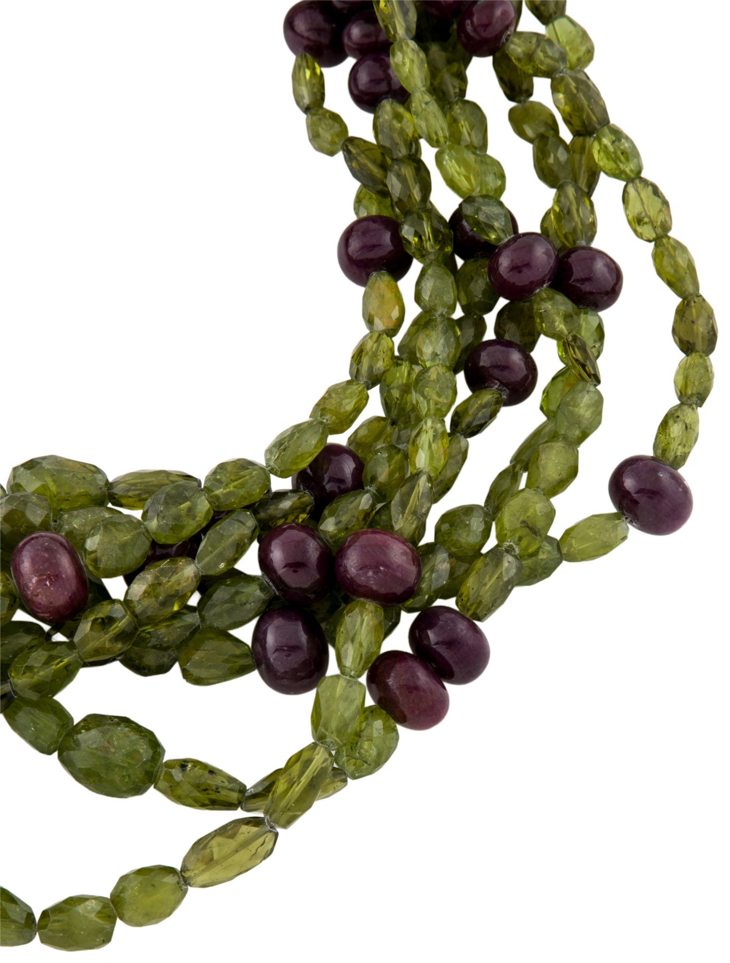 Iradj Moini Purple Stone, Green Stone, & Crystal Collar Necklace
