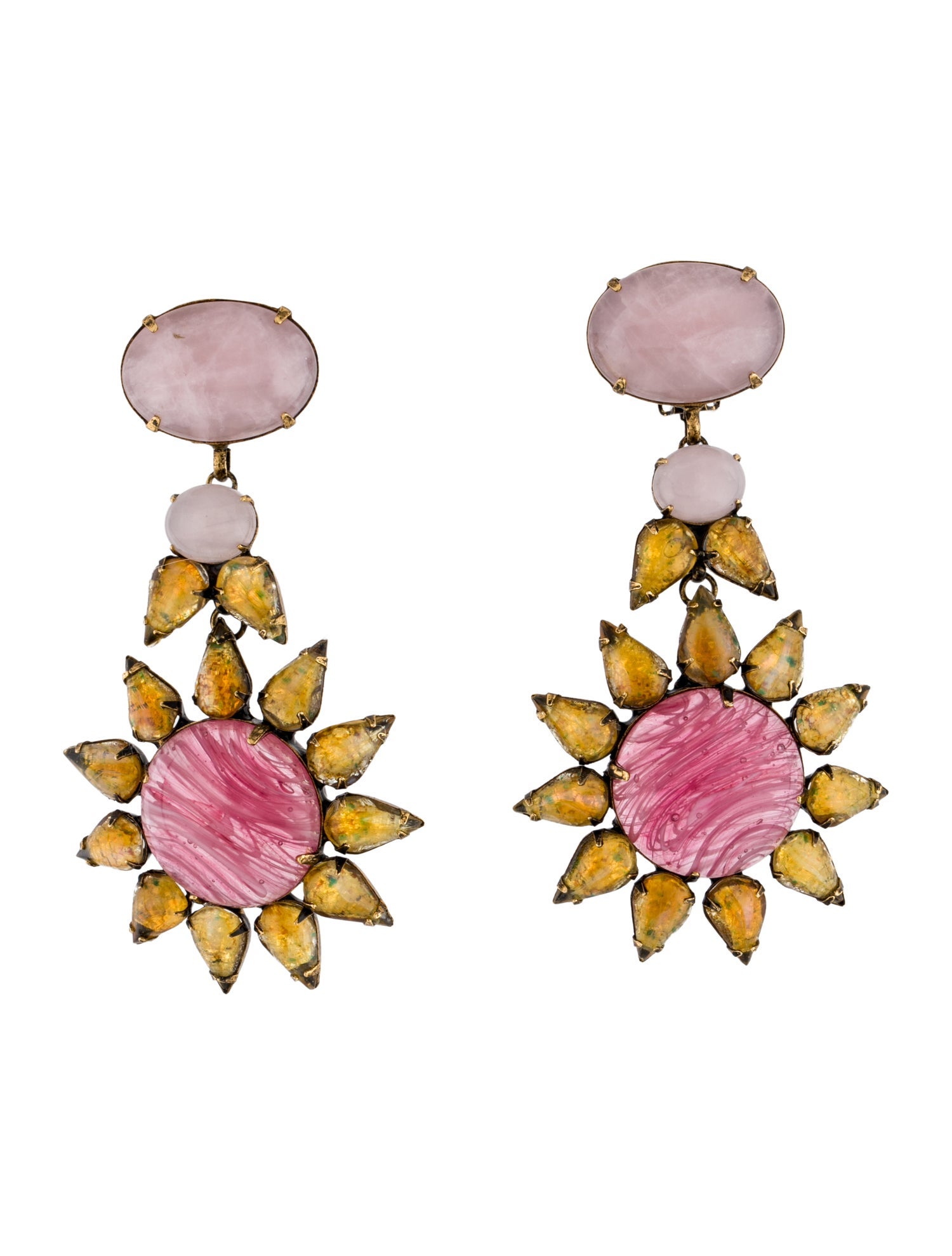 Iradj Moini Resin & Multistone Clip-On Drop Earrings