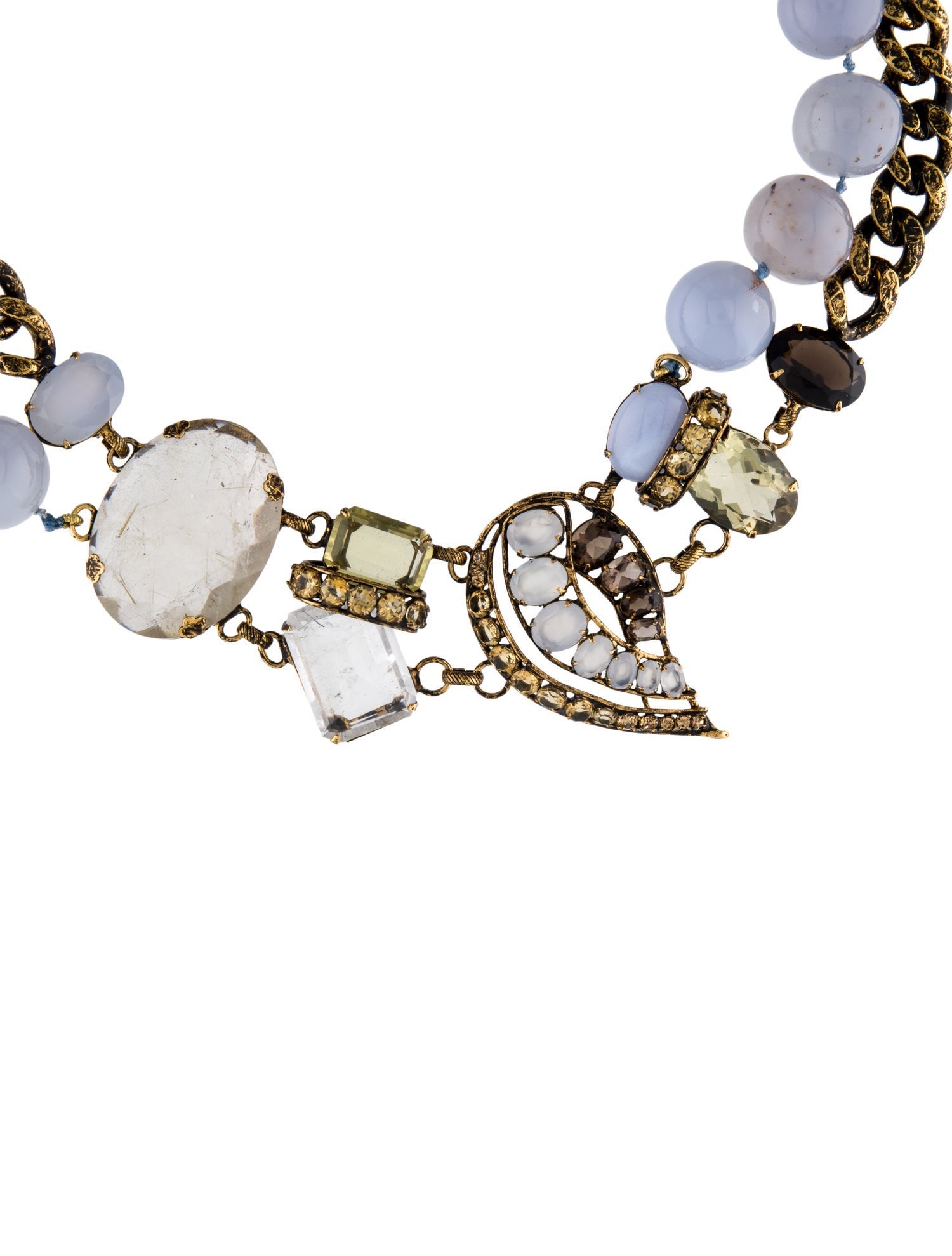 Iradj Moini Crystal Bead Chain Collar Necklace