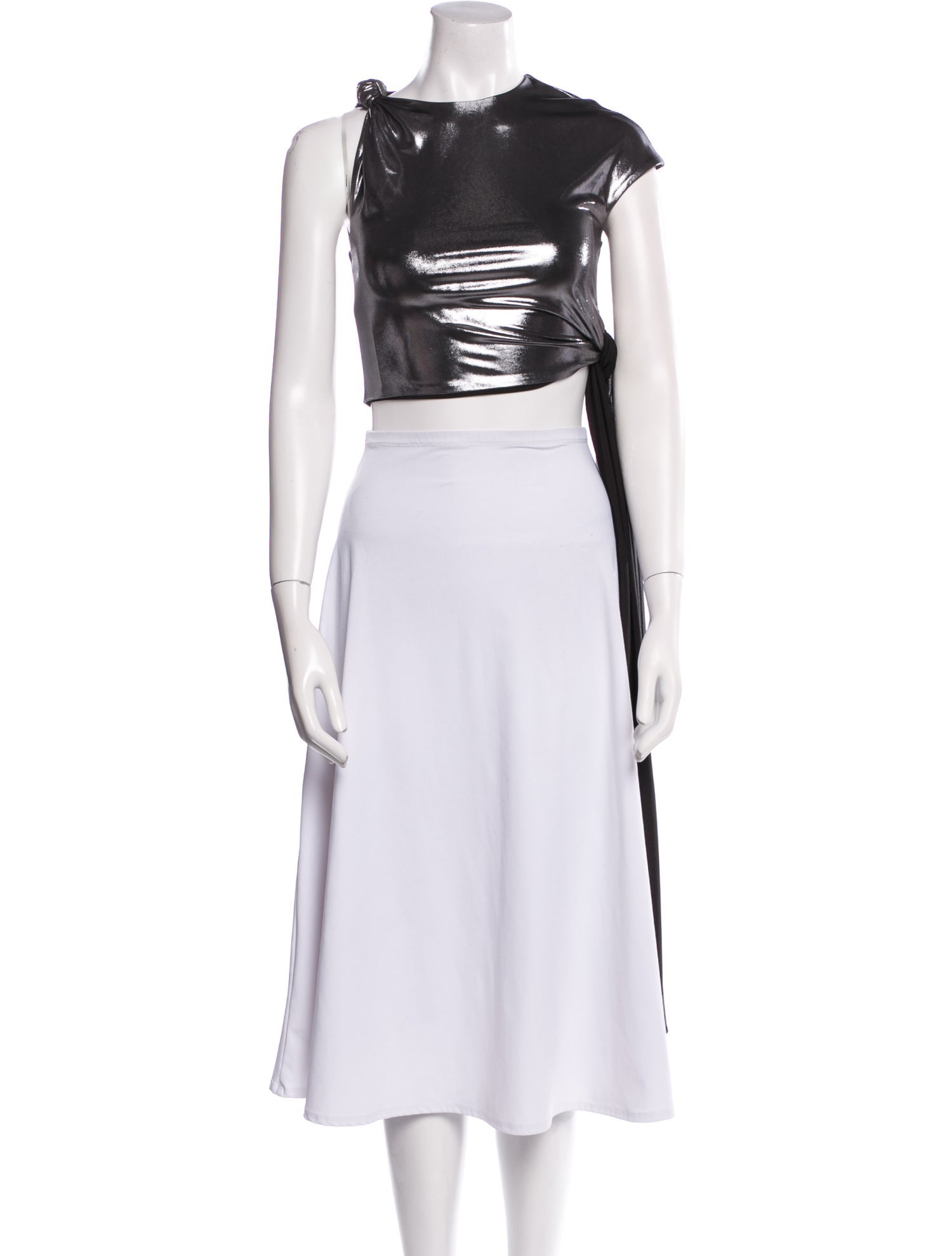 ILA Bateau Neckline Sleeveless Crop Top