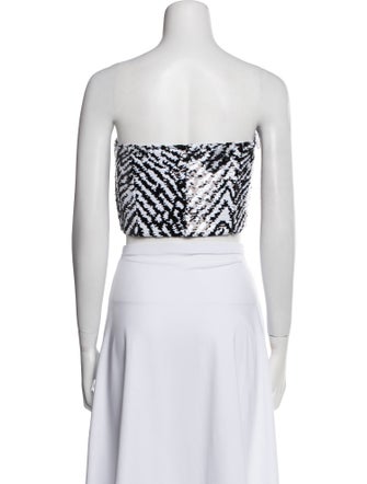 ILA Lace Pattern Strapless Crop Top