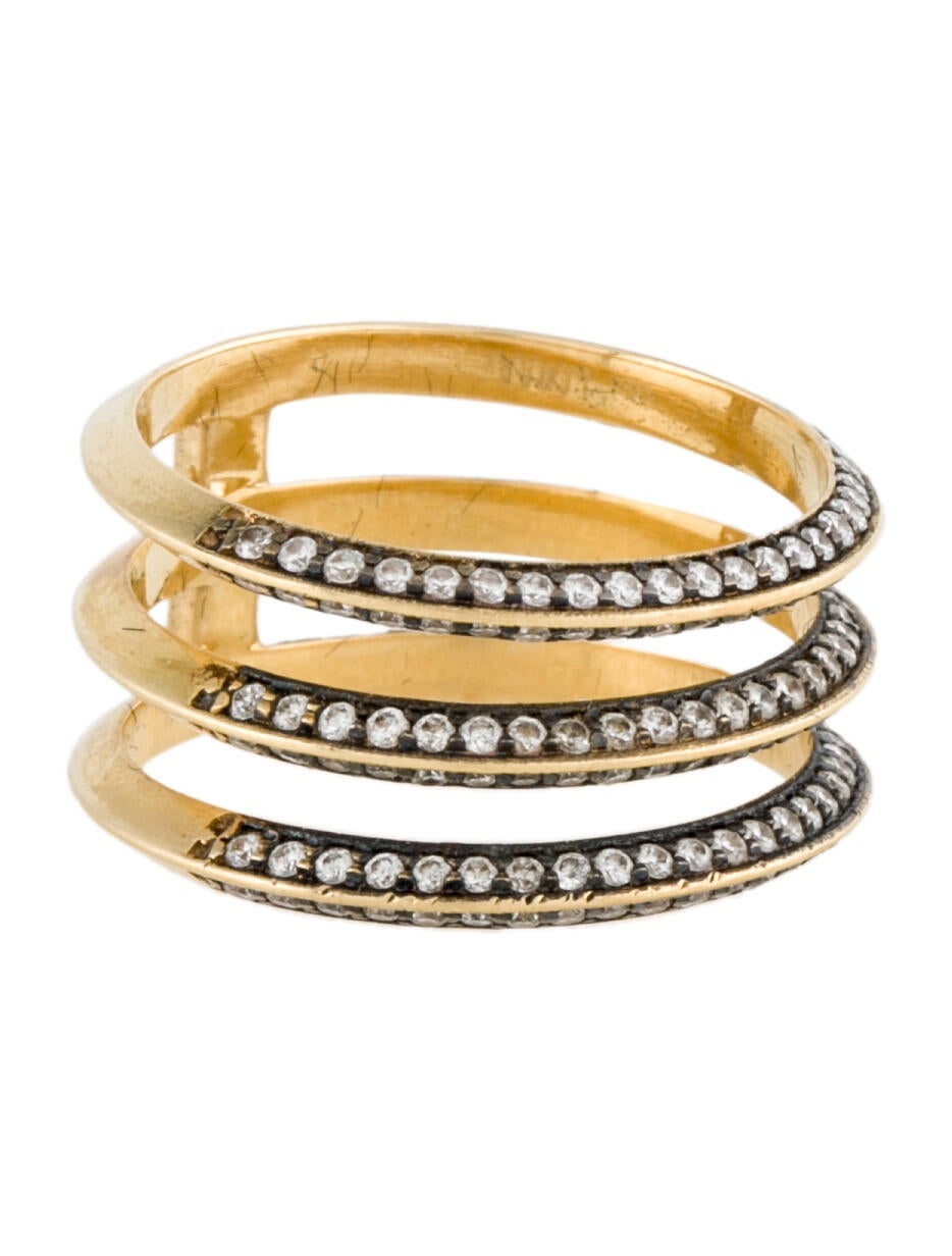 Ileana Makri 18K Diamond Three Row Band