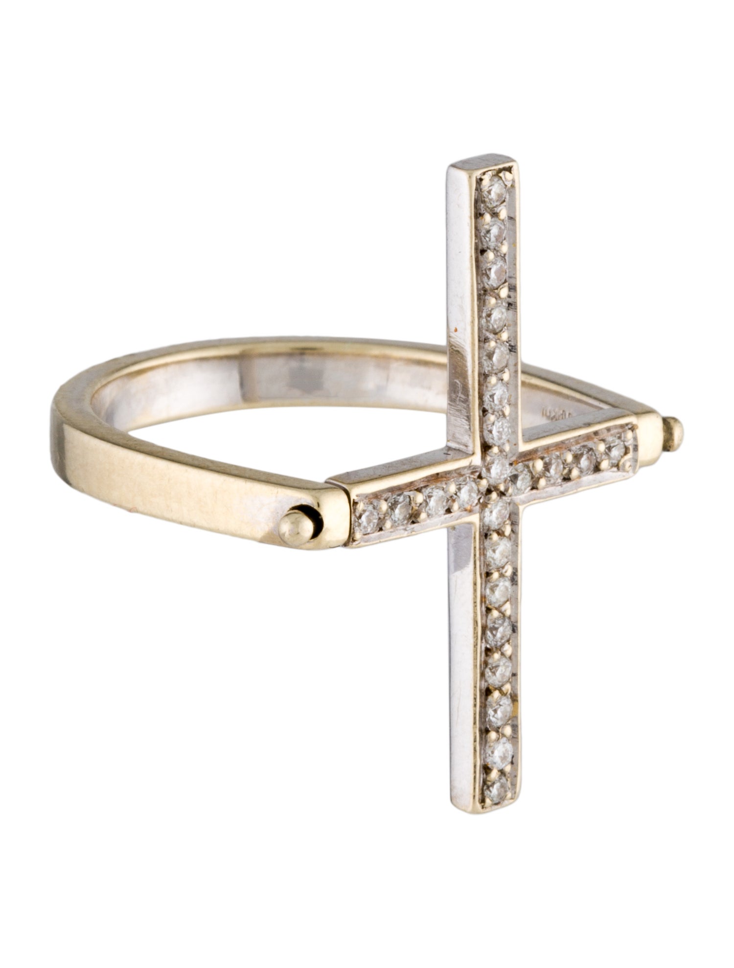 Ileana Makri 18K Diamond Turning Cross Ring