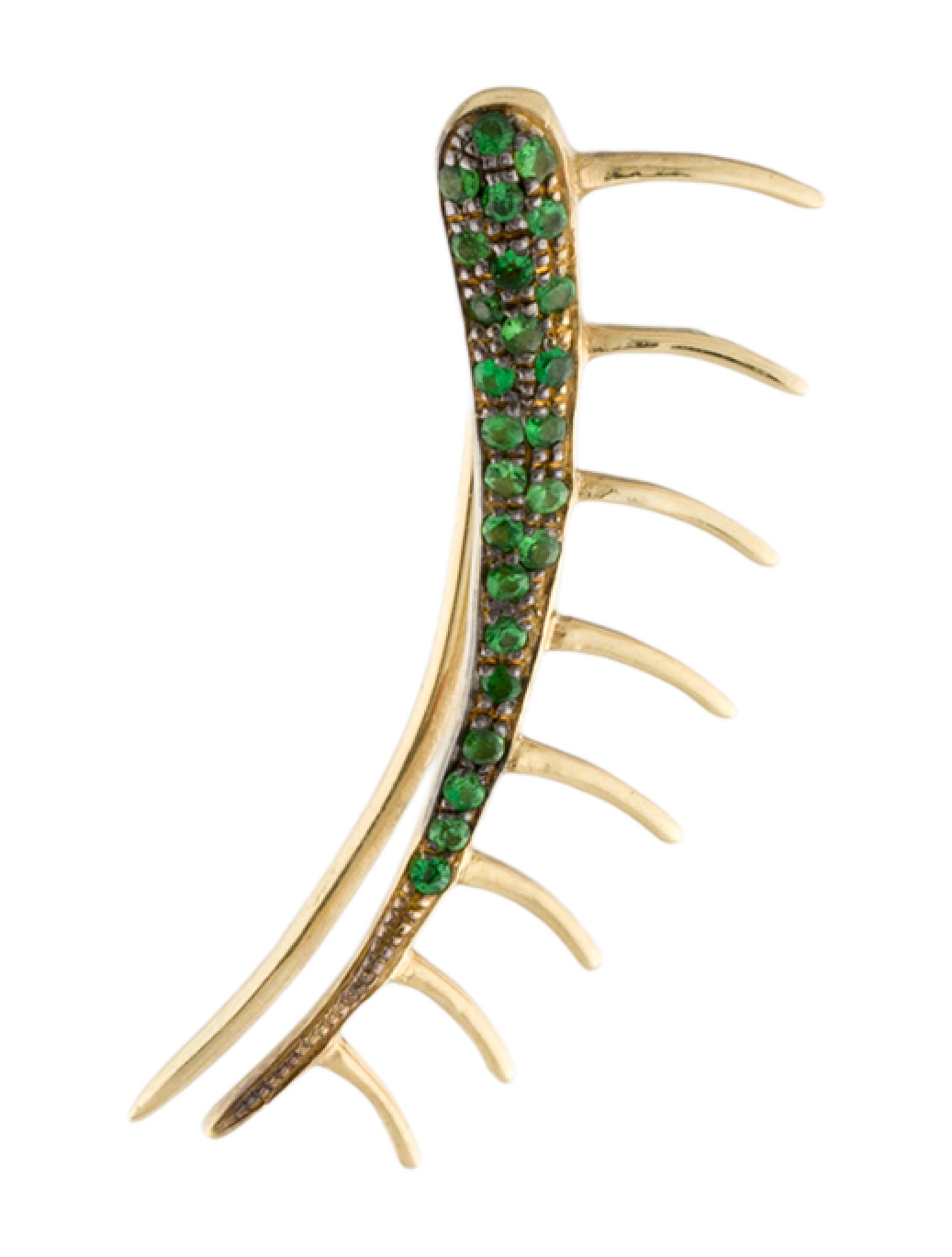 Ileana Makri 18K Tsavorite Crying Eyes Eyelash Ear Cuff