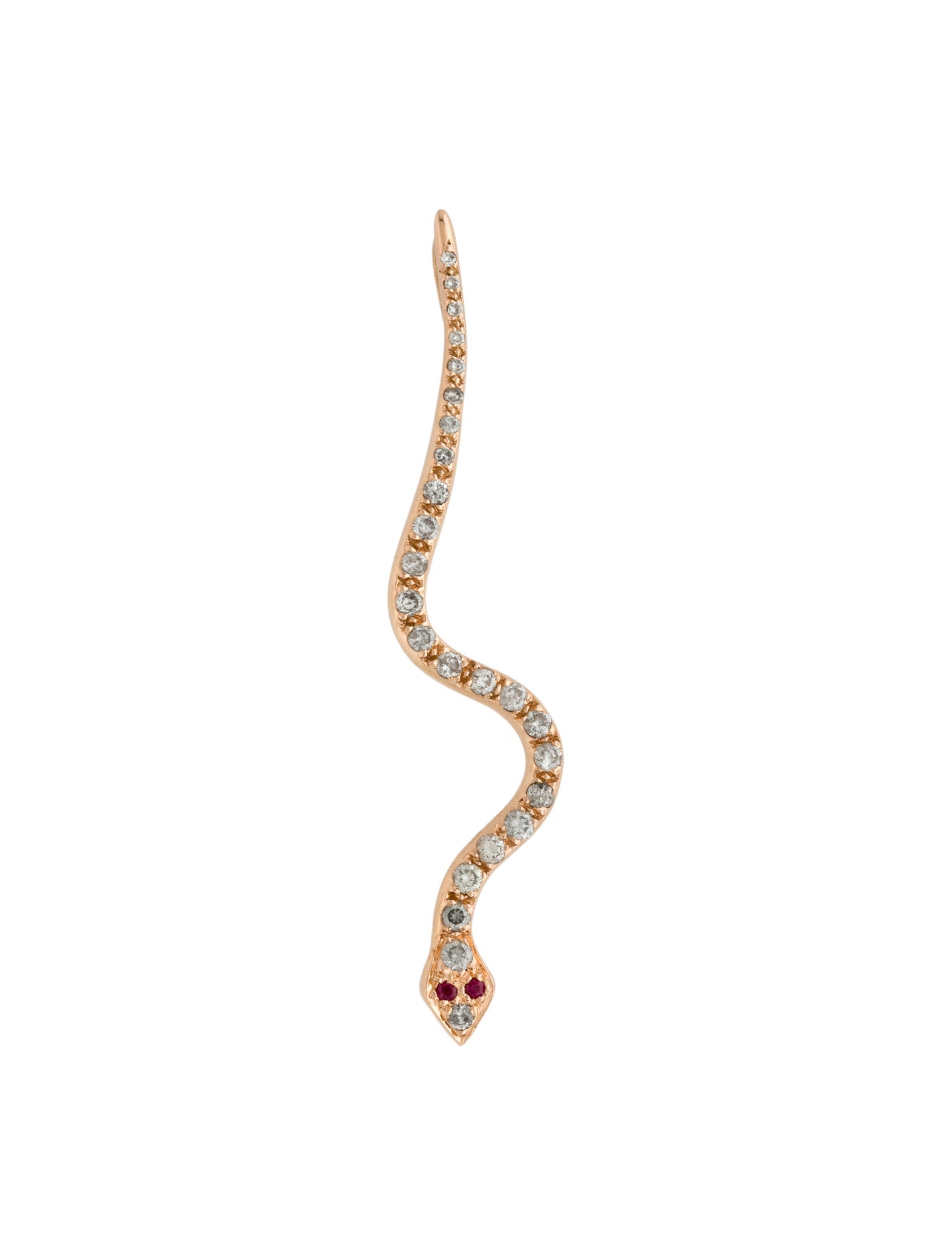 Ileana Makri 18K Ruby & Diamond Big Snake Pendant