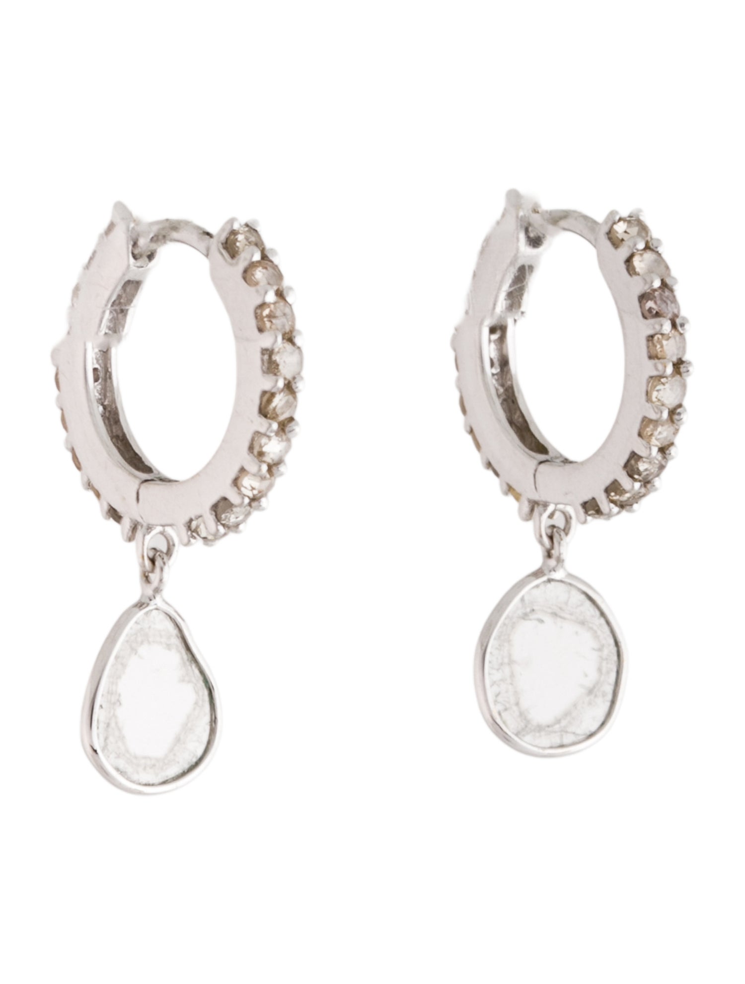 Ileana Makri 18K Diamond Huggie Hoop Earrings