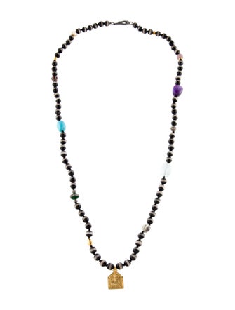 Ileana Makri Mother of Pearl, Diamond, & Multistone Globetrotter Beaded Pendant Necklace