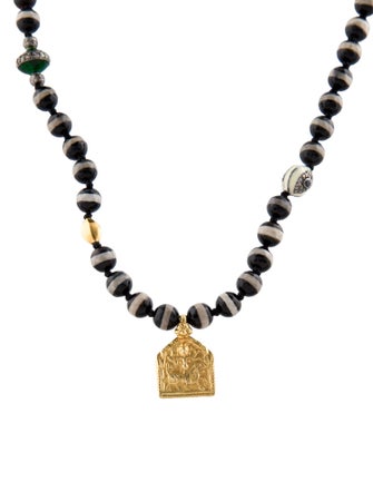 Ileana Makri Mother of Pearl, Diamond, & Multistone Globetrotter Beaded Pendant Necklace