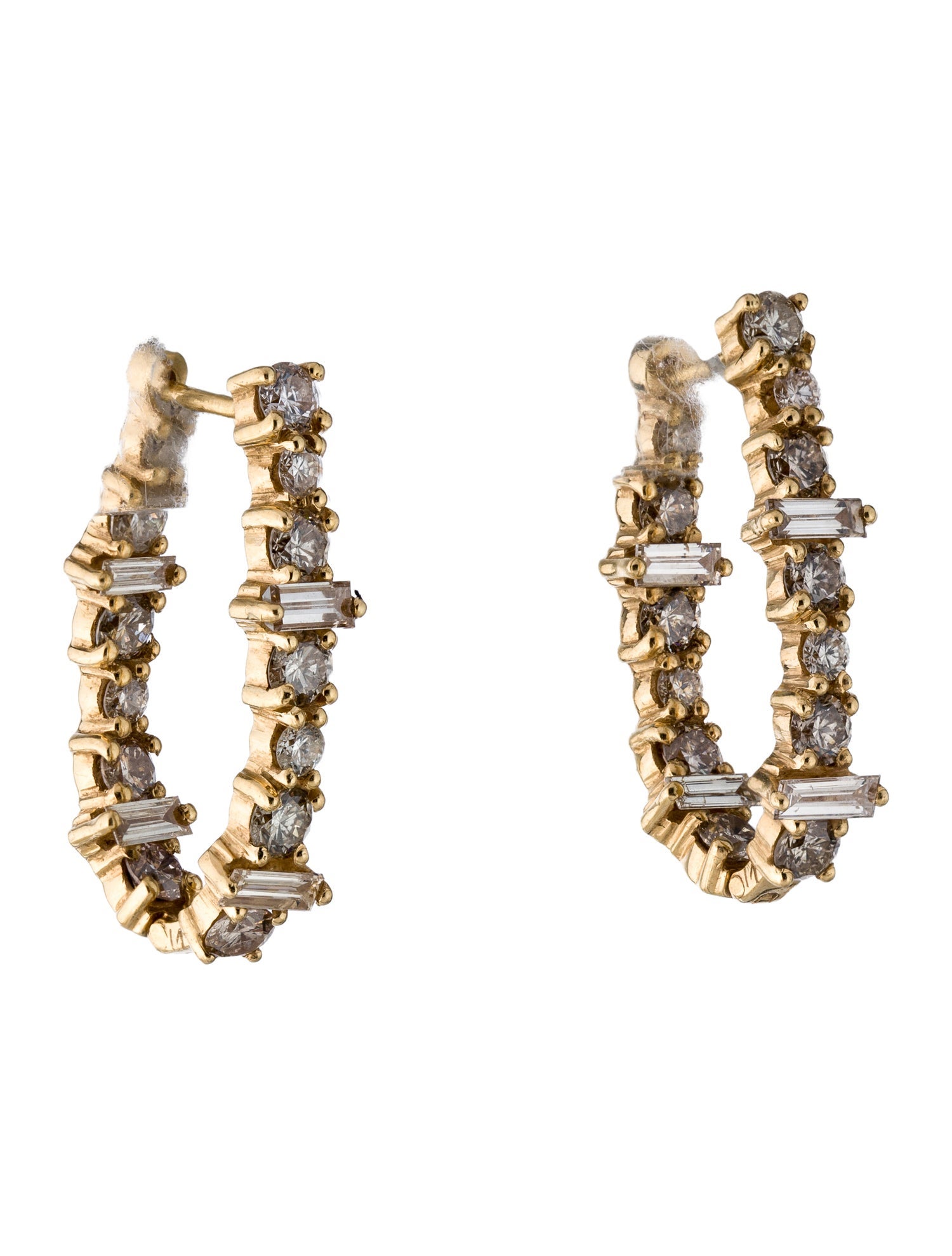 Ileana Makri 18K 2.14ctw Diamond Rivulet Inside-Out Hoop Earrings