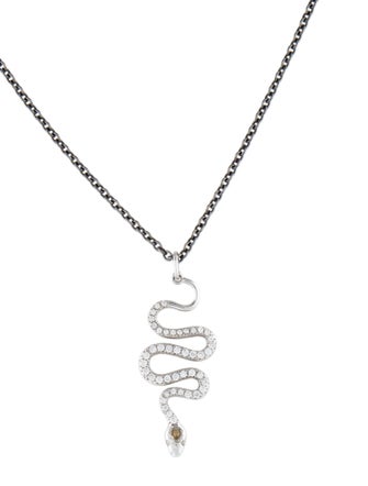 Ileana Makri Diamond Small Snake Pendant w/Unbranded Chain Necklace