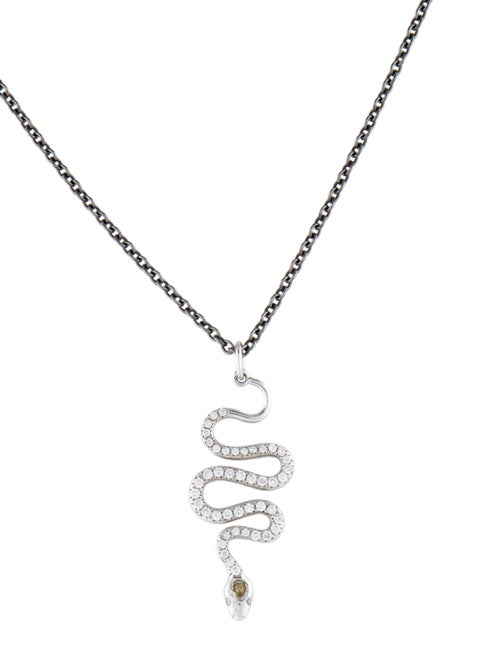 Ileana Makri Diamond Small Snake Pendant w/Unbranded Chain Necklace