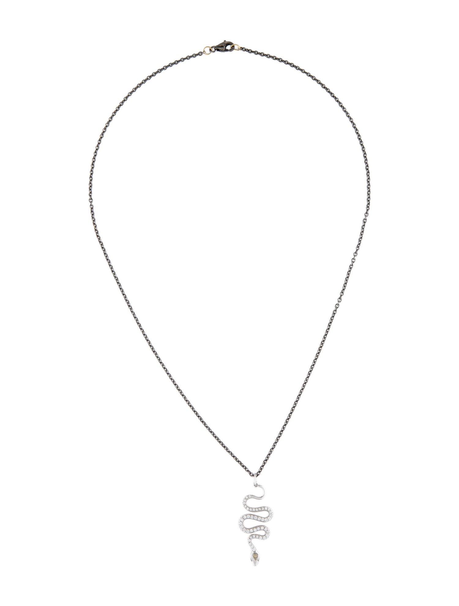 Ileana Makri Diamond Small Snake Pendant w/Unbranded Chain Necklace