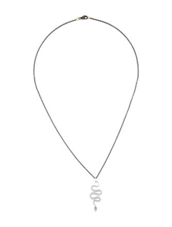 Ileana Makri Diamond Small Snake Pendant w/Unbranded Chain Necklace