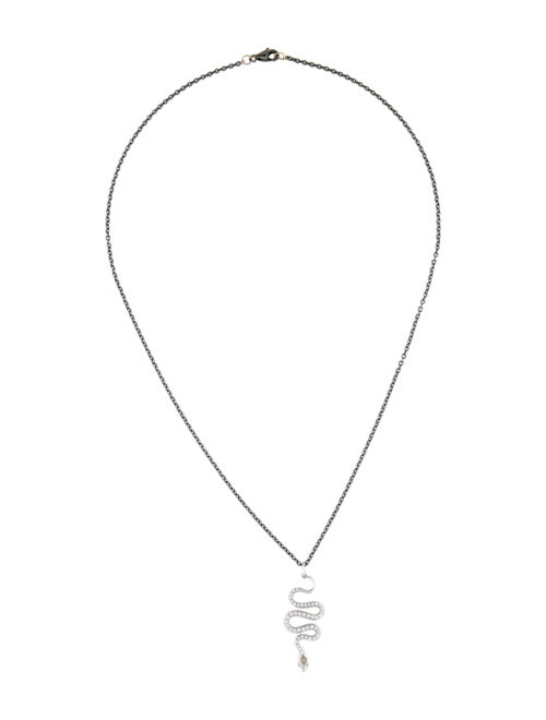 Ileana Makri Diamond Small Snake Pendant w/Unbranded Chain Necklace