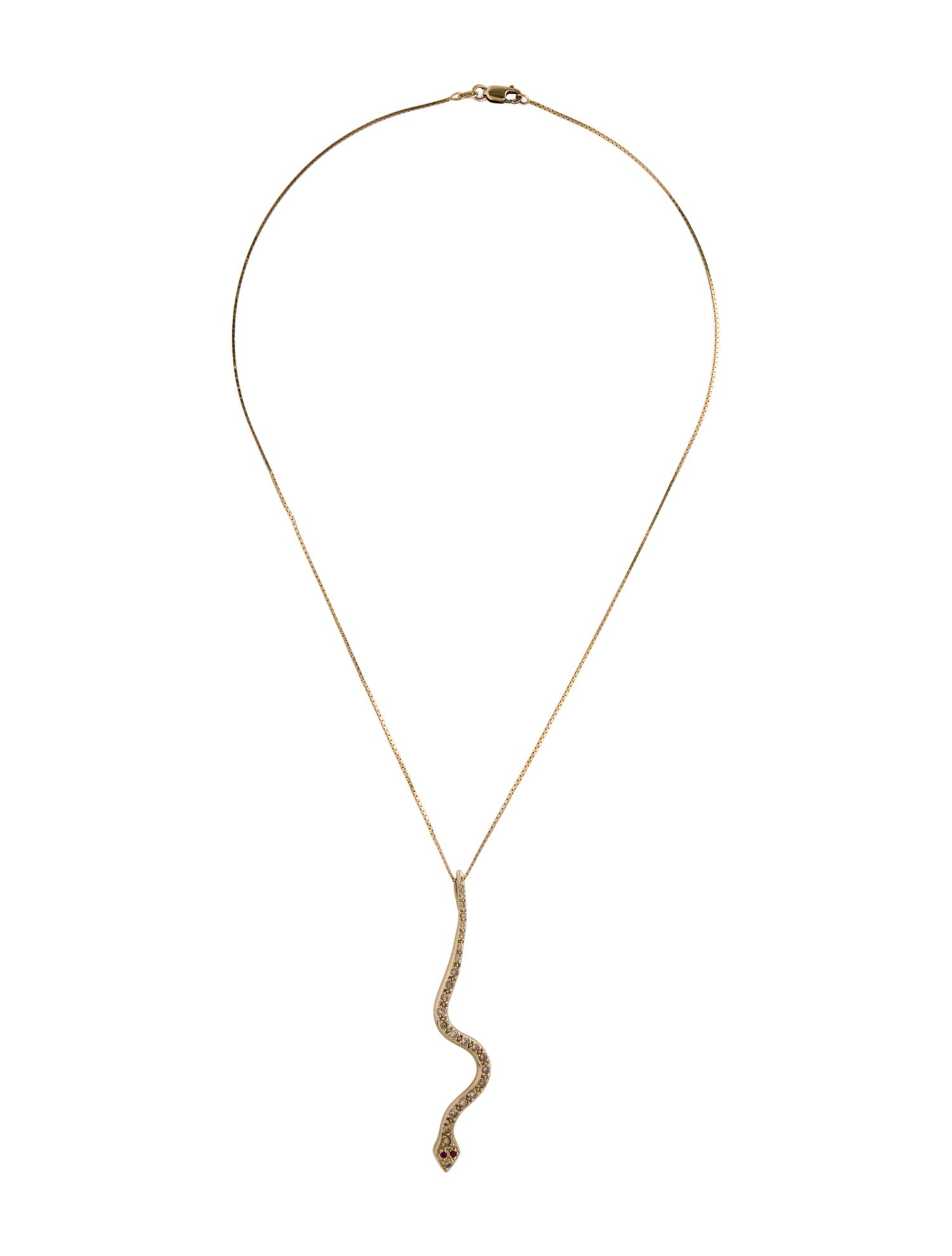 Ileana Makri 18K Ruby & Diamond Snake Pendant w/ Unbranded Necklace