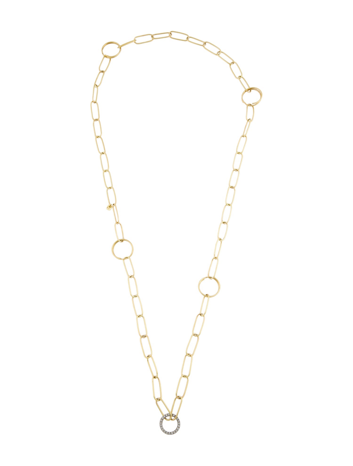 Ileana Makri 18K Diamond Universe Chain,4 Spiral Station Necklace