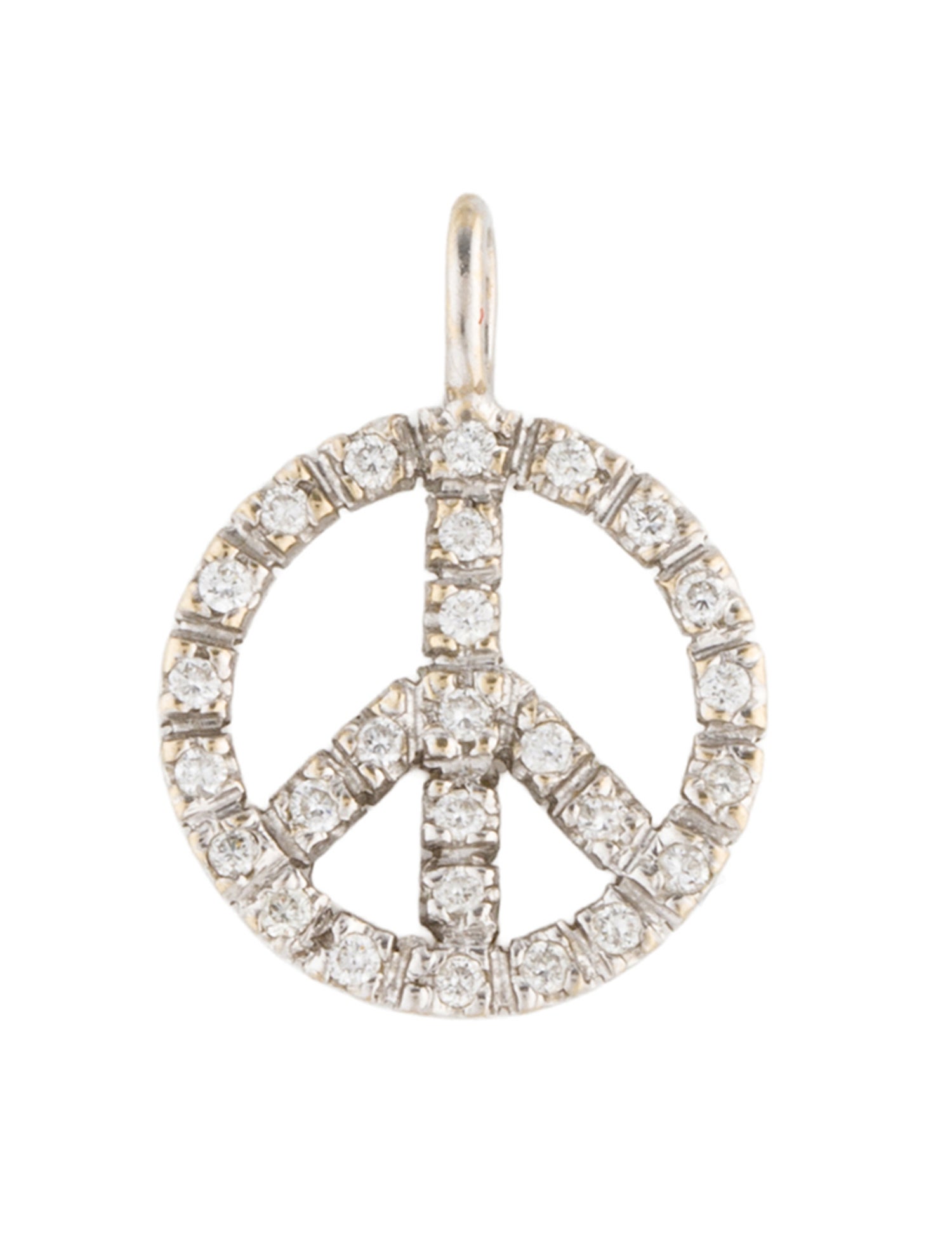 Ileana Makri 18K Diamond Peace Mark Charm