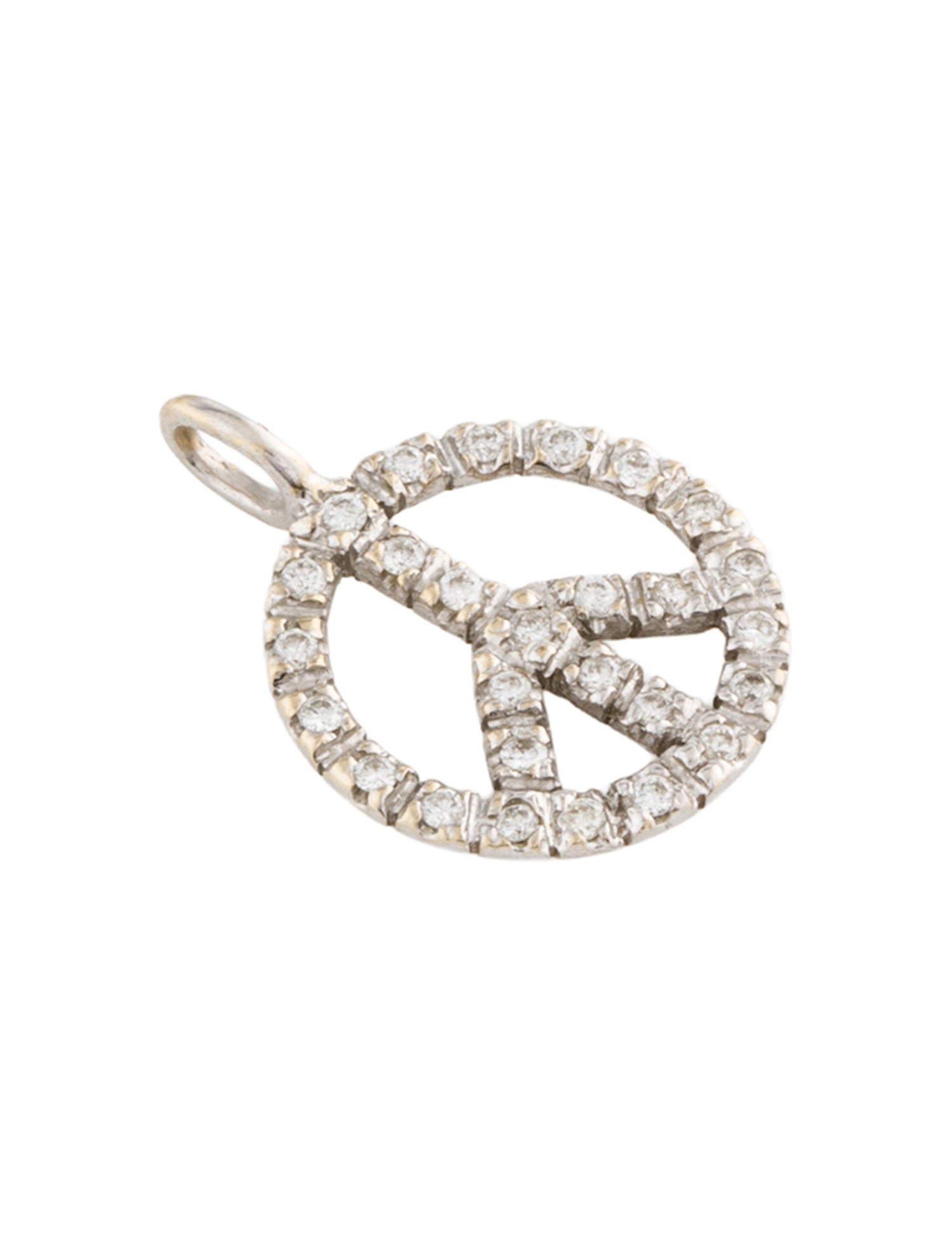 Ileana Makri 18K Diamond Peace Mark Charm