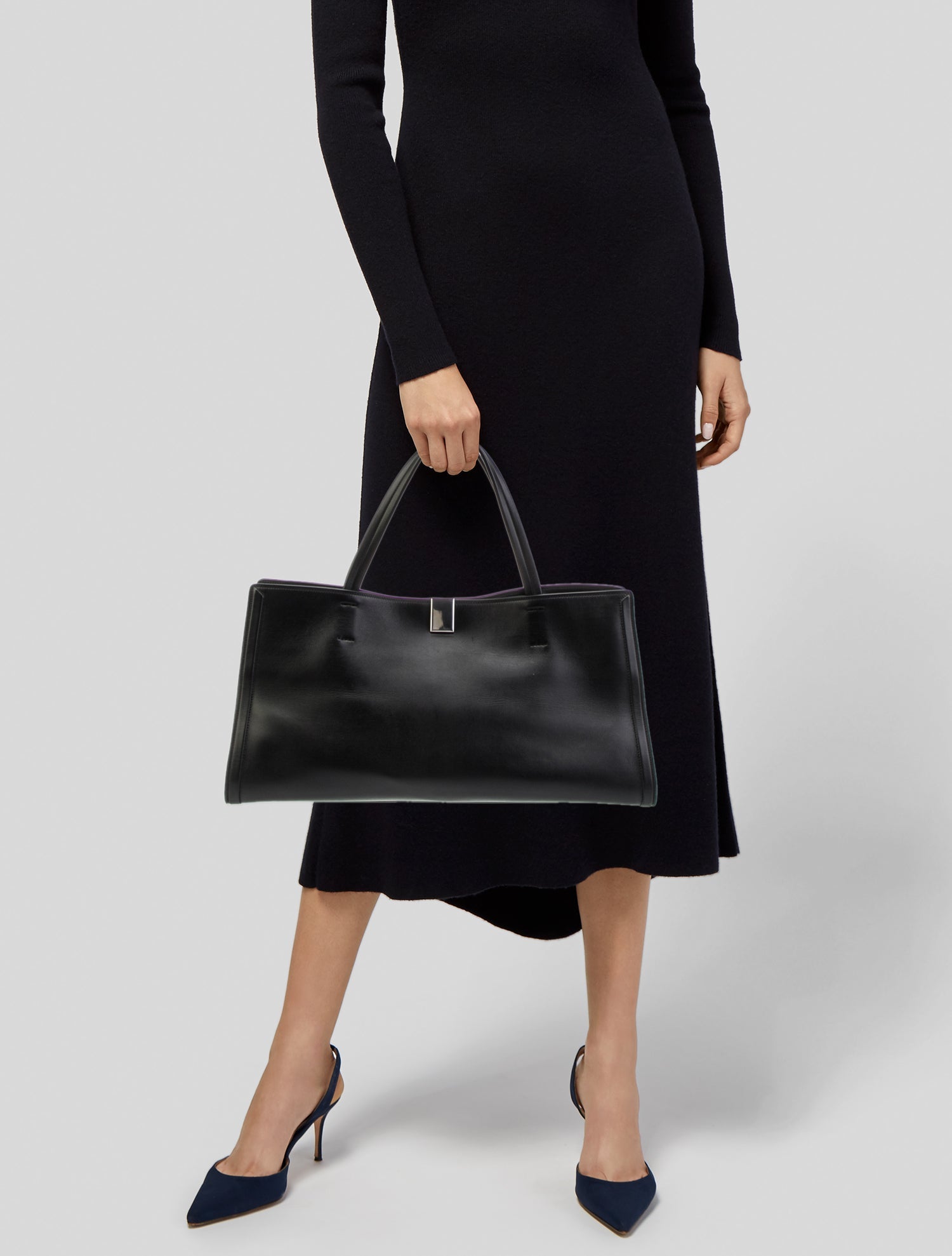 Phoebe Philo Leather Kit Cabas Small 2024 - Black Totes