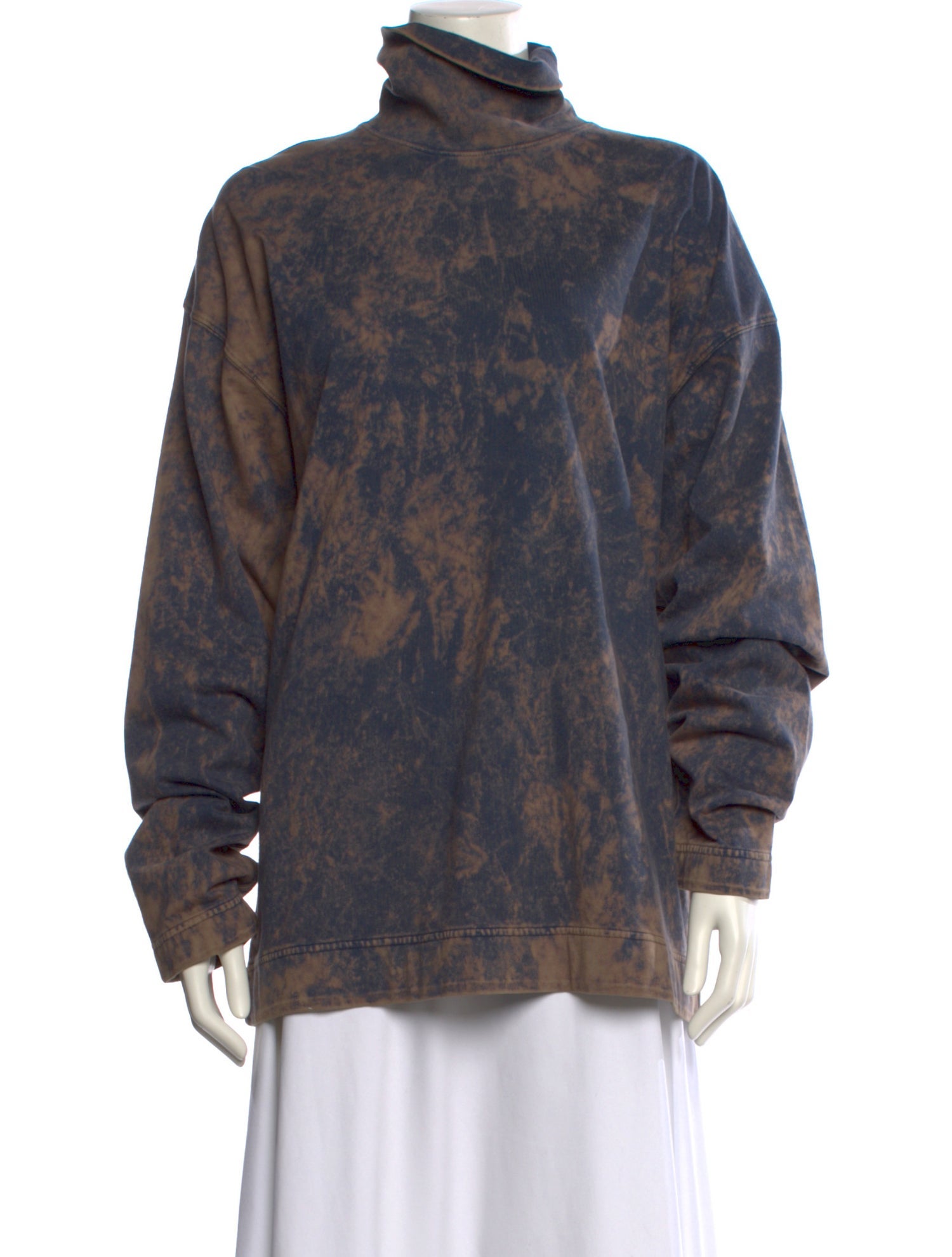 Phoebe Philo Tie-Dye Print Turtleneck Sweatshirt