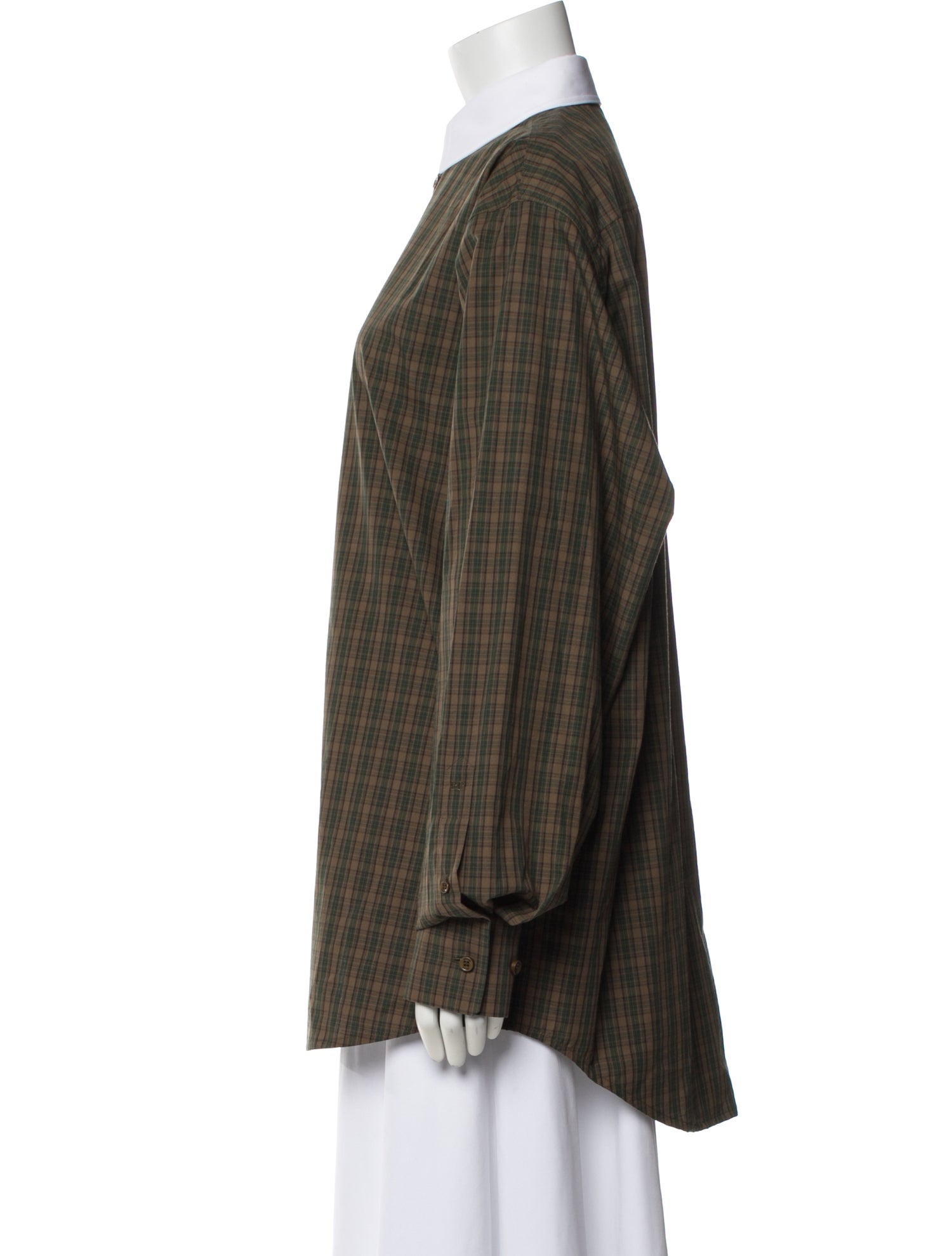Phoebe Philo Plaid Print Long Sleeve Button-Up Top