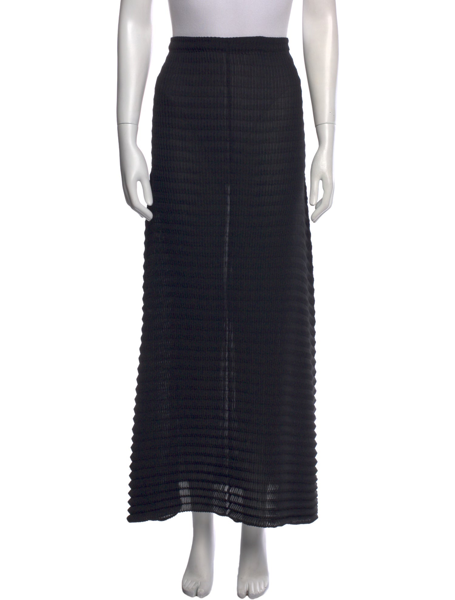 Issey Miyake White Label Striped Midi Length Skirt