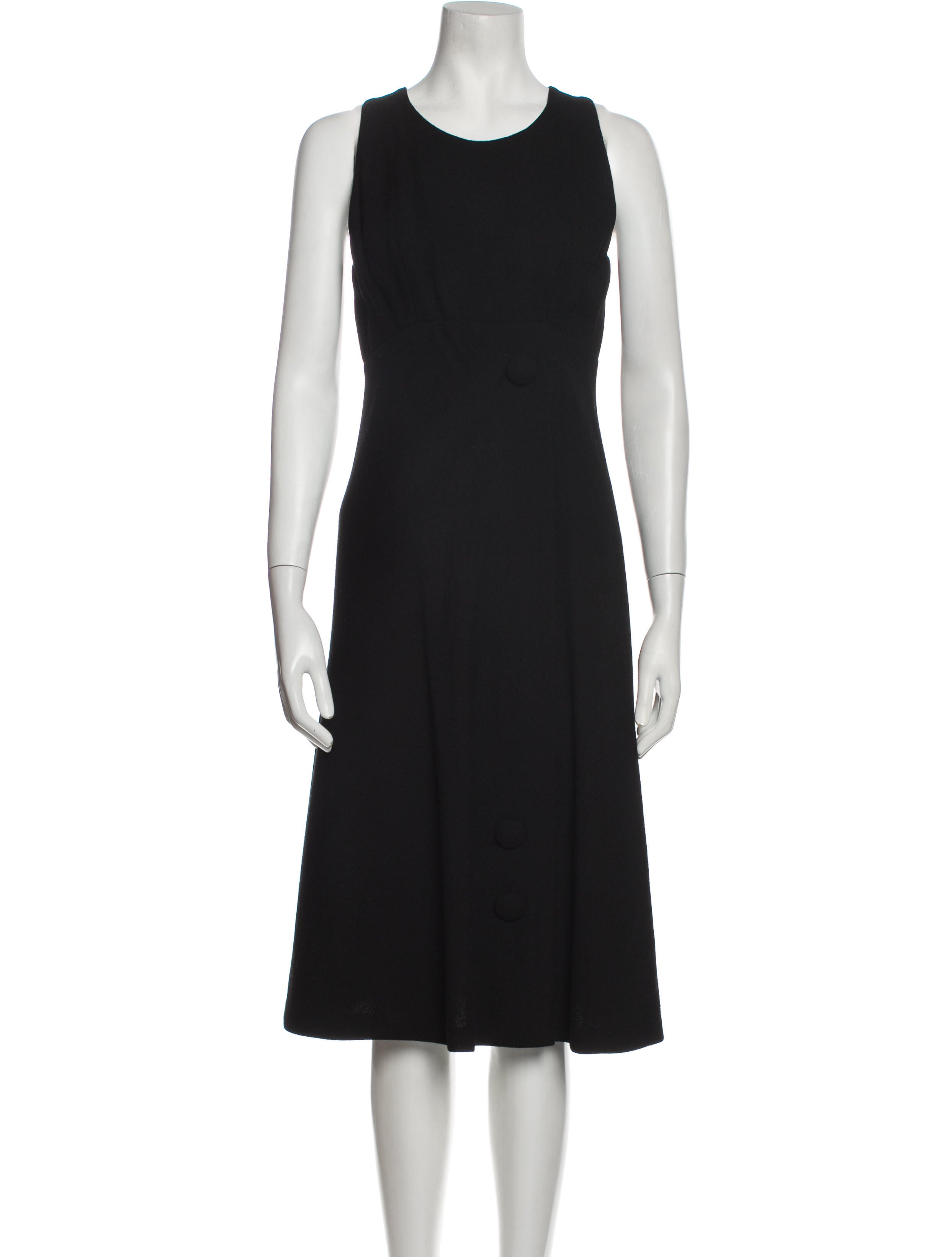 I.MAGNIN Crew Neck Midi Length Dress