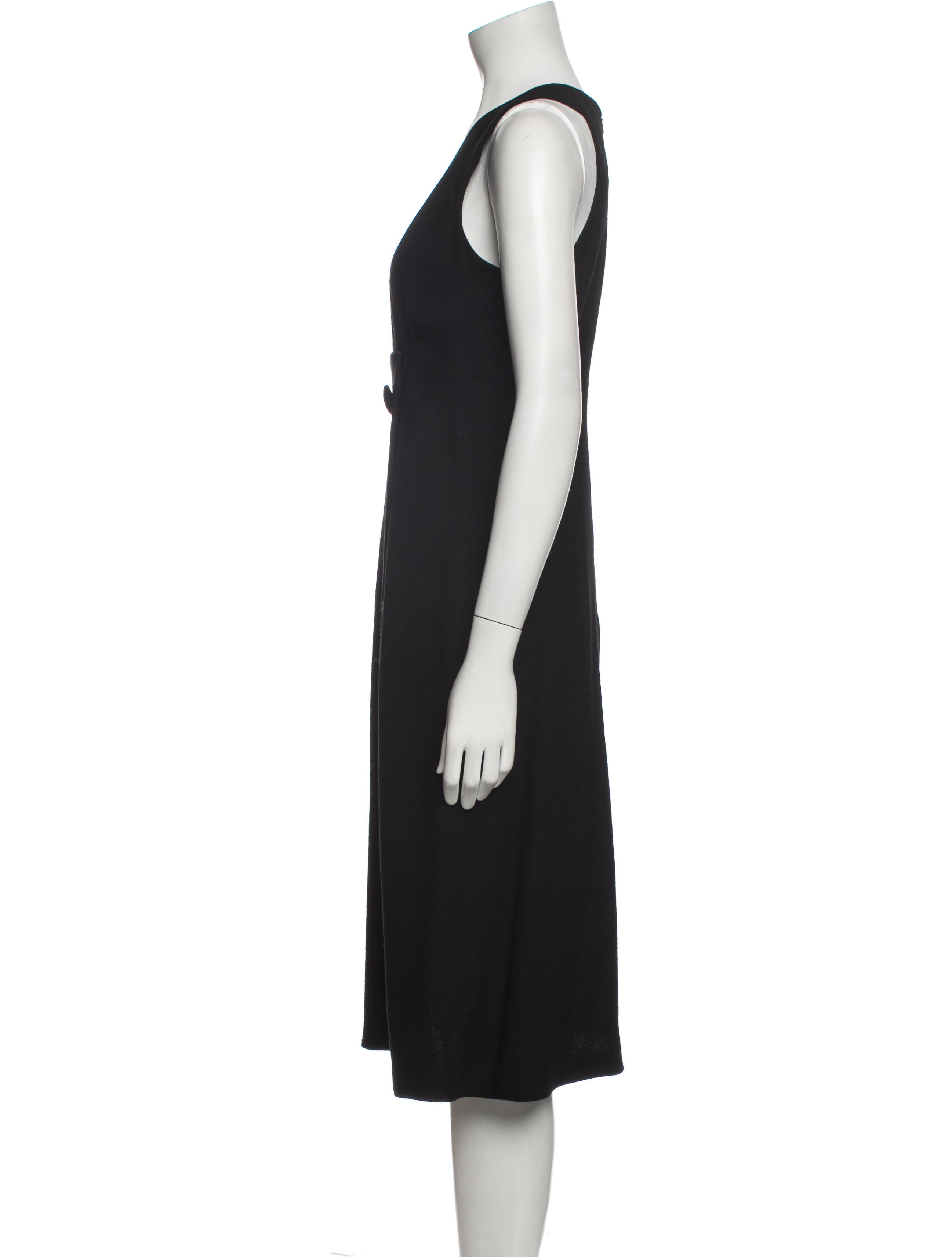 I.MAGNIN Crew Neck Midi Length Dress