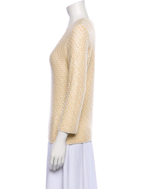 I.MAGNIN V-Neck Three-Quarter Sleeve Top