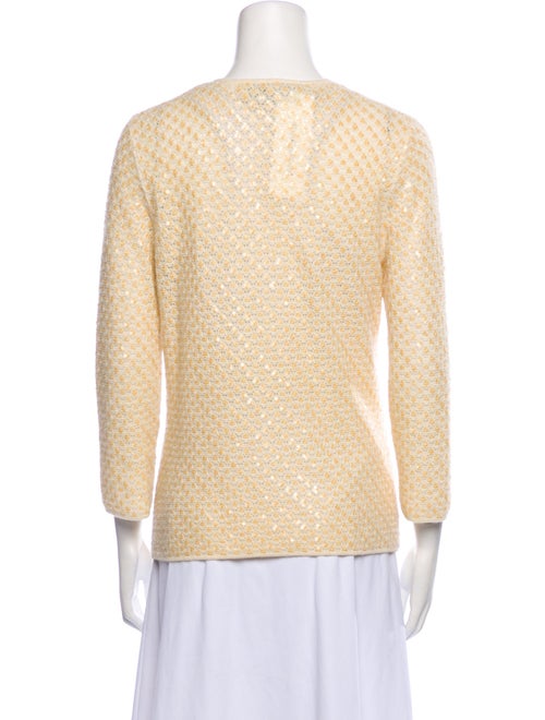 I.MAGNIN V-Neck Three-Quarter Sleeve Top