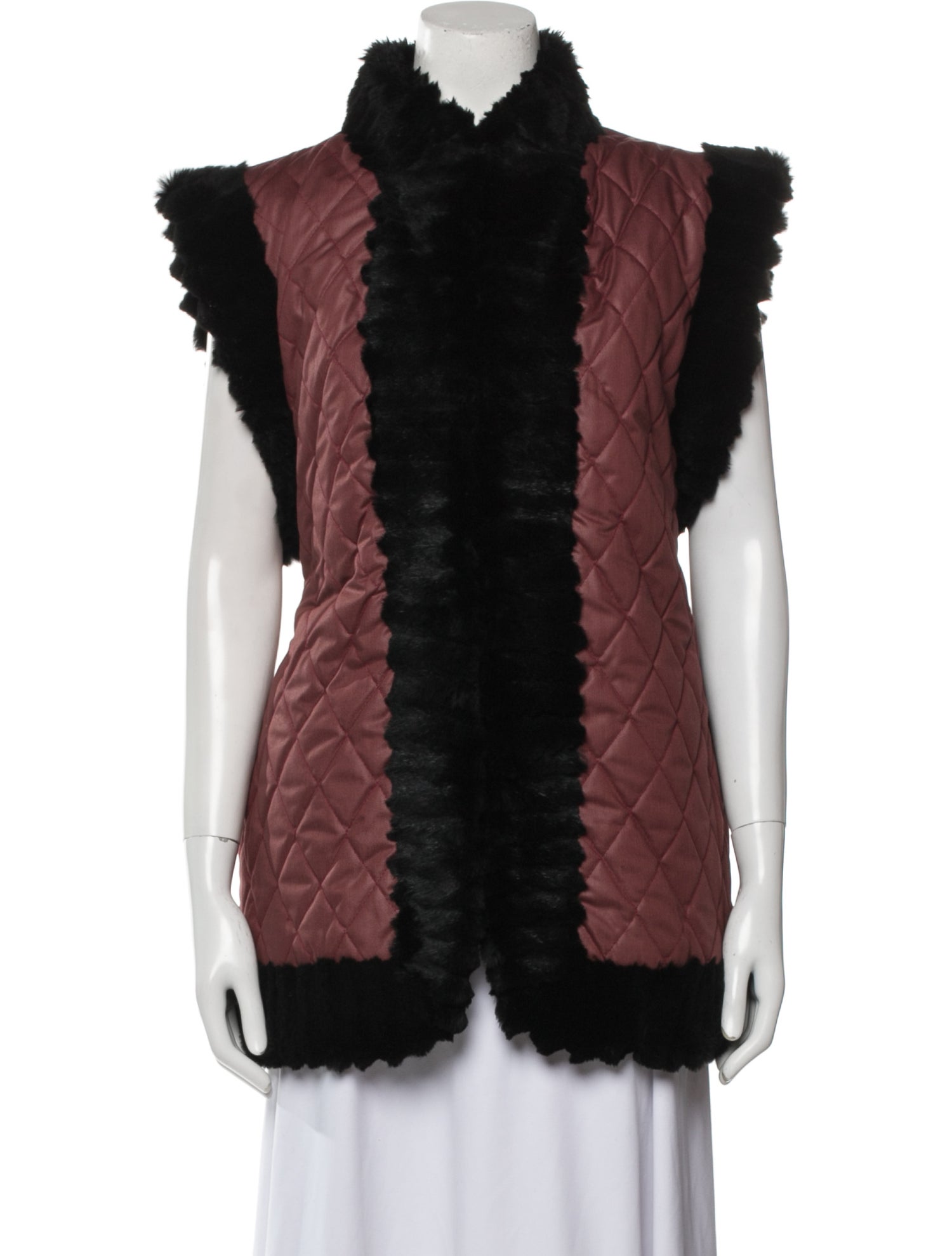 I.MAGNIN Colorblock Pattern Vest