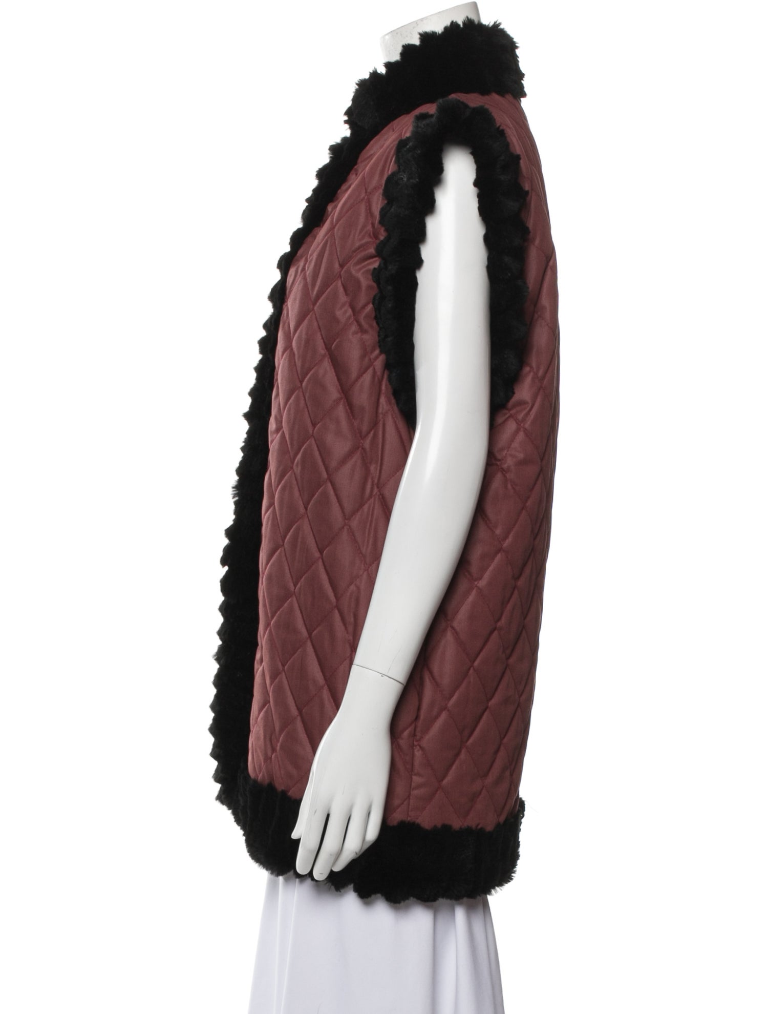 I.MAGNIN Colorblock Pattern Vest