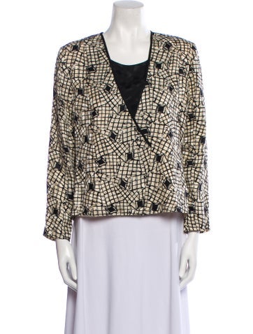 I.magnin Jackets Silk Printed Evening Jacket Petite