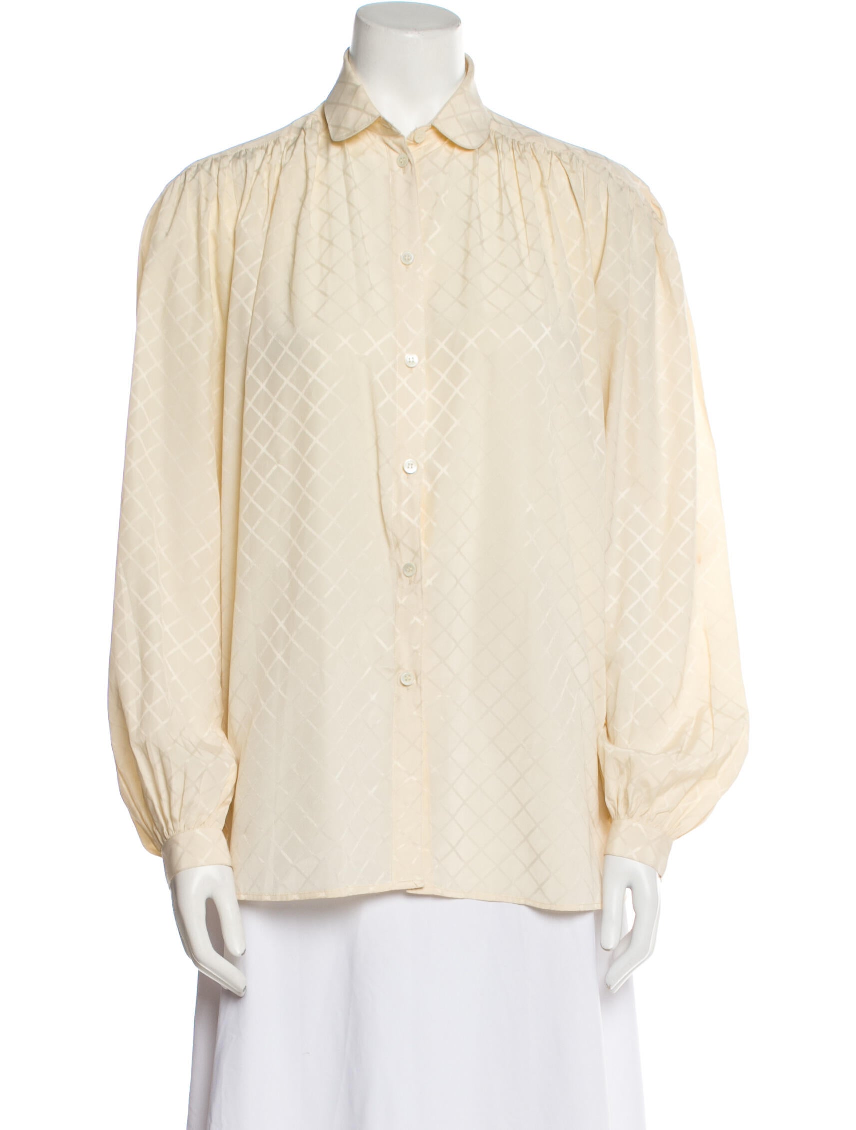 I.MAGNIN Long Sleeve Button-Up Top