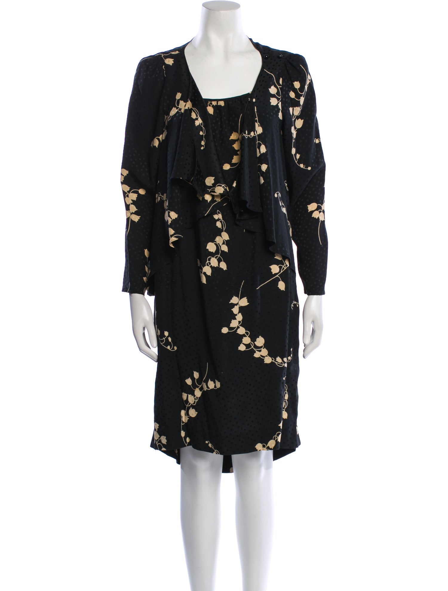 I.MAGNIN Silk Floral Print Dress Set