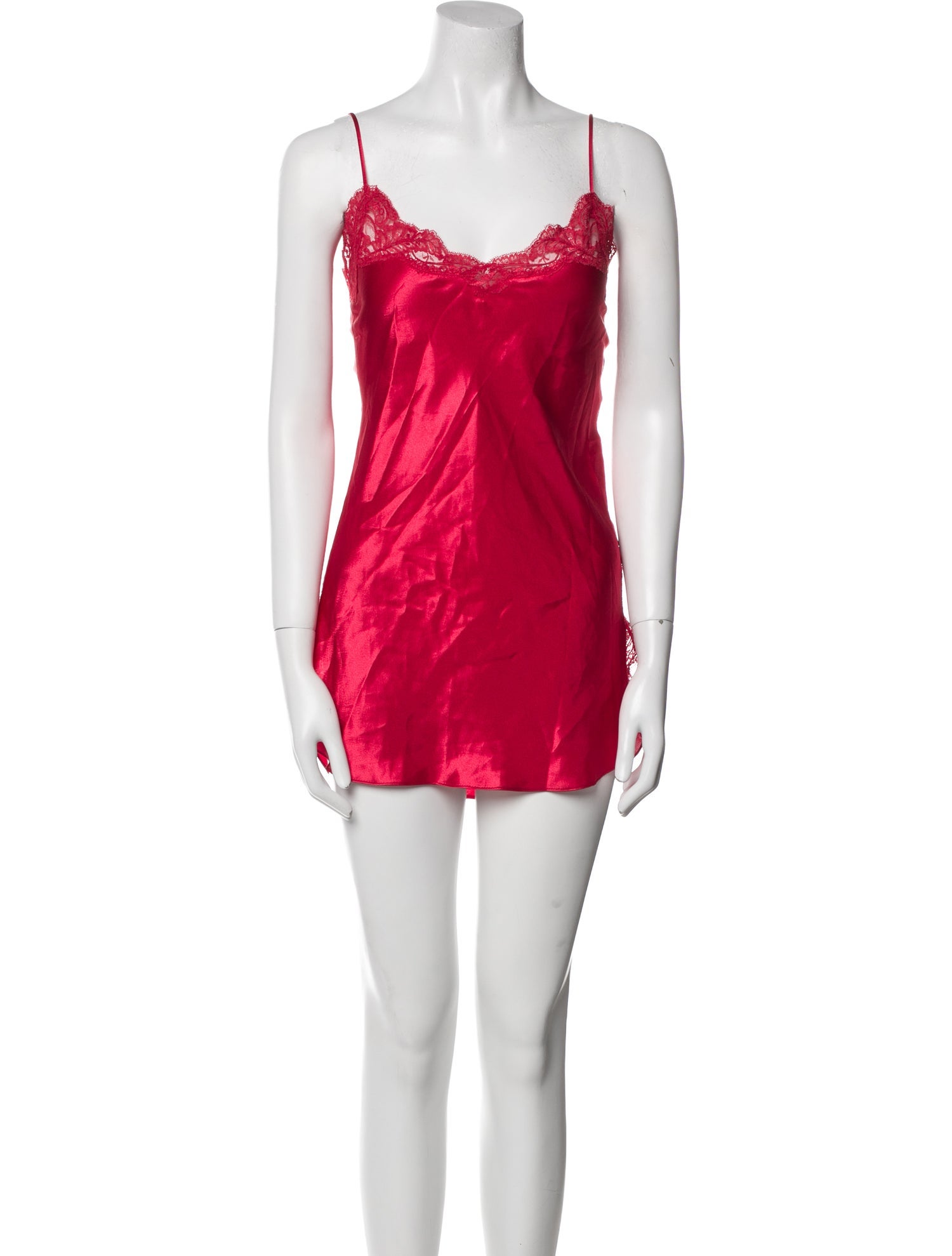 I.MAGNIN Lace Trim Embellishment Nightgown