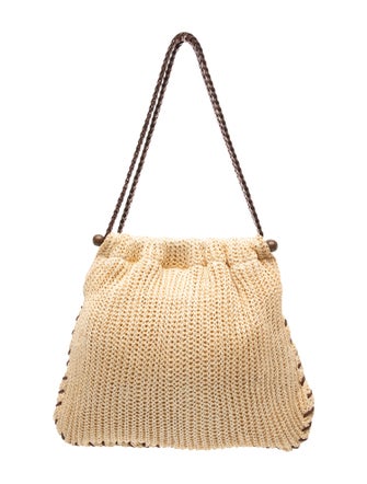 I.MAGNIN Raffia Top Handle Bag