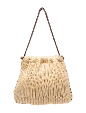 I.MAGNIN Raffia Top Handle Bag