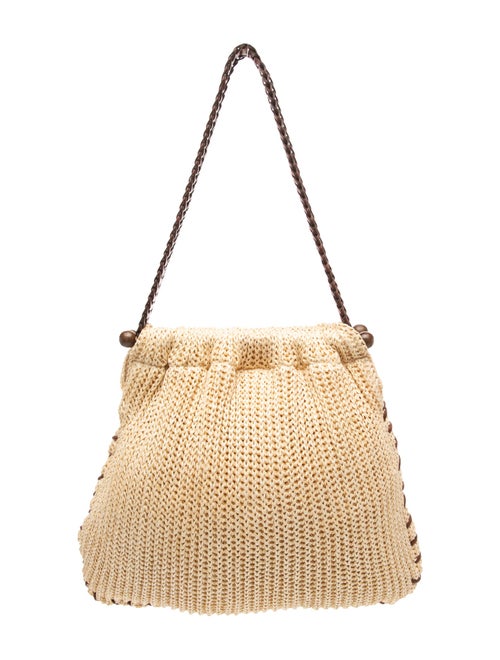 I.MAGNIN Raffia Top Handle Bag