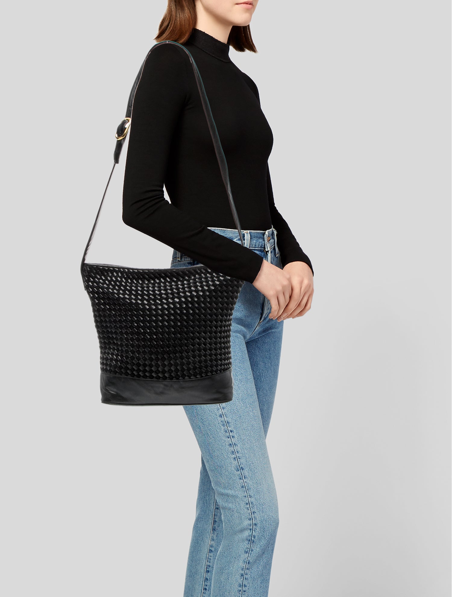 I.MAGNIN Leather Messenger Bag