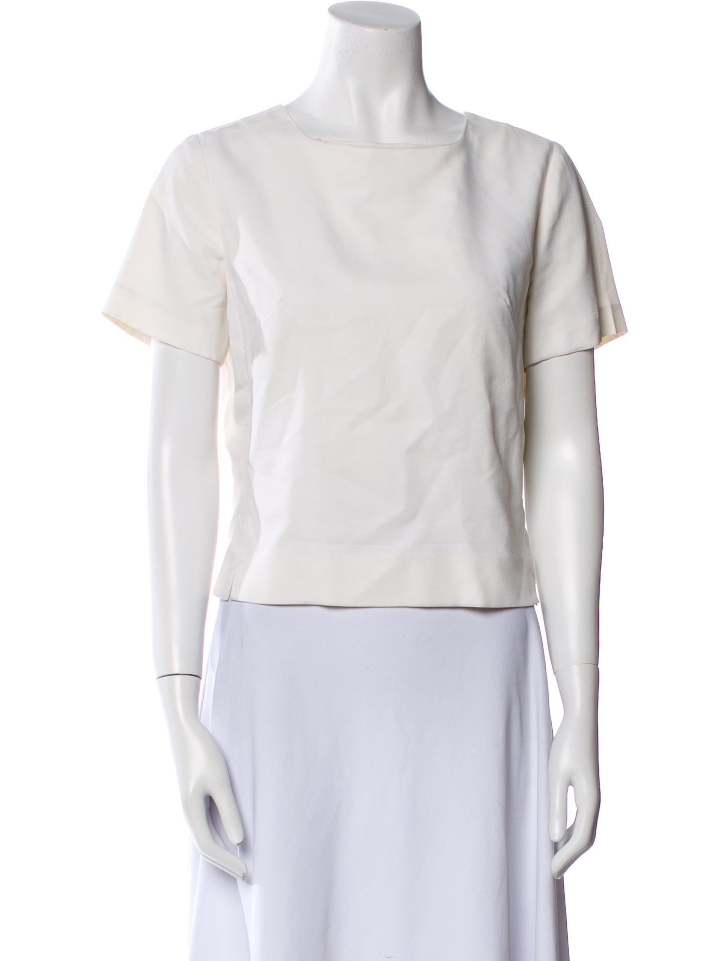 I.MAGNIN Bateau Neckline Short Sleeve T-Shirt