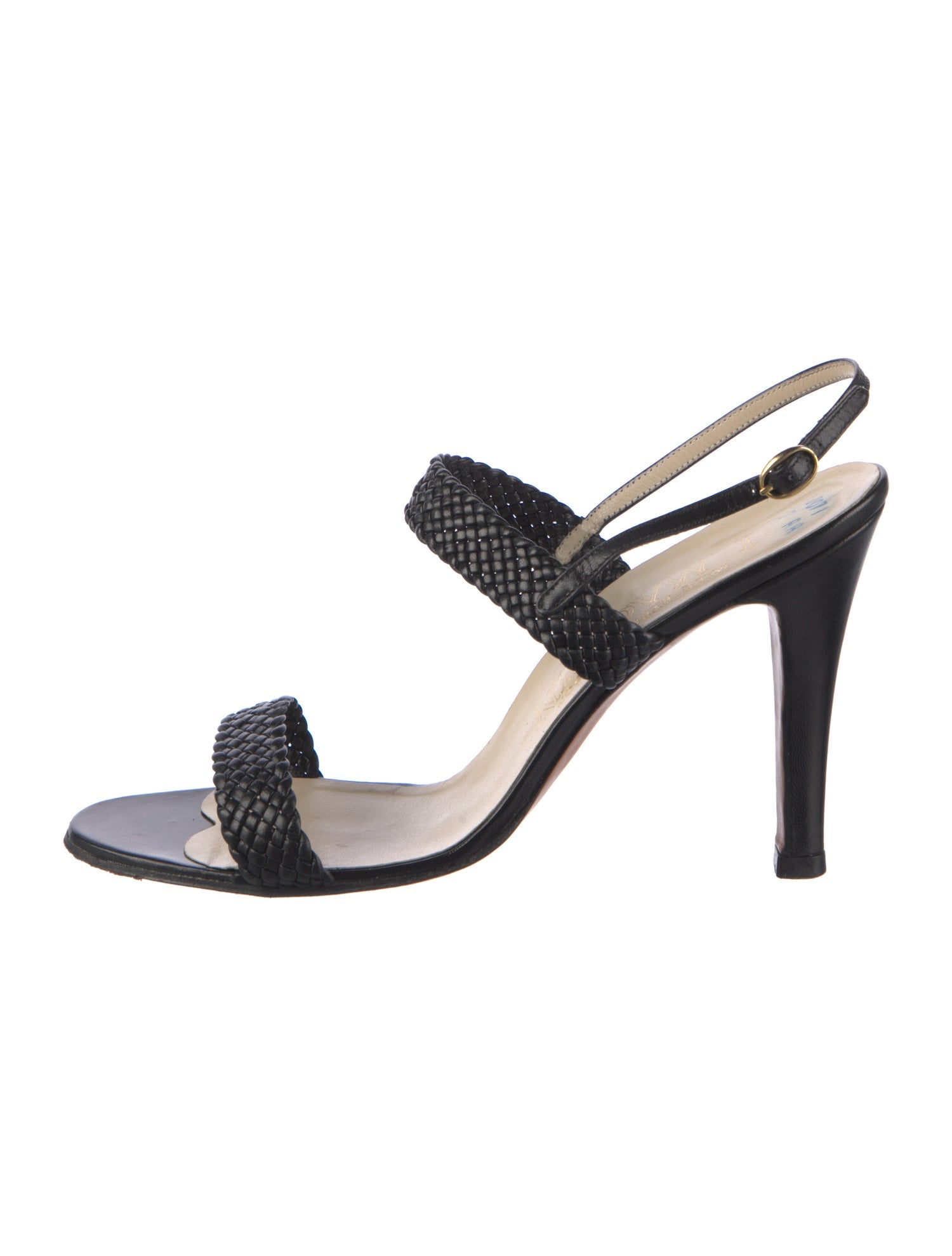 I.MAGNIN Leather Animal Print Slingback Sandals