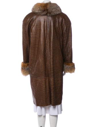 I.MAGNIN Animal Print Faux Fur Coat