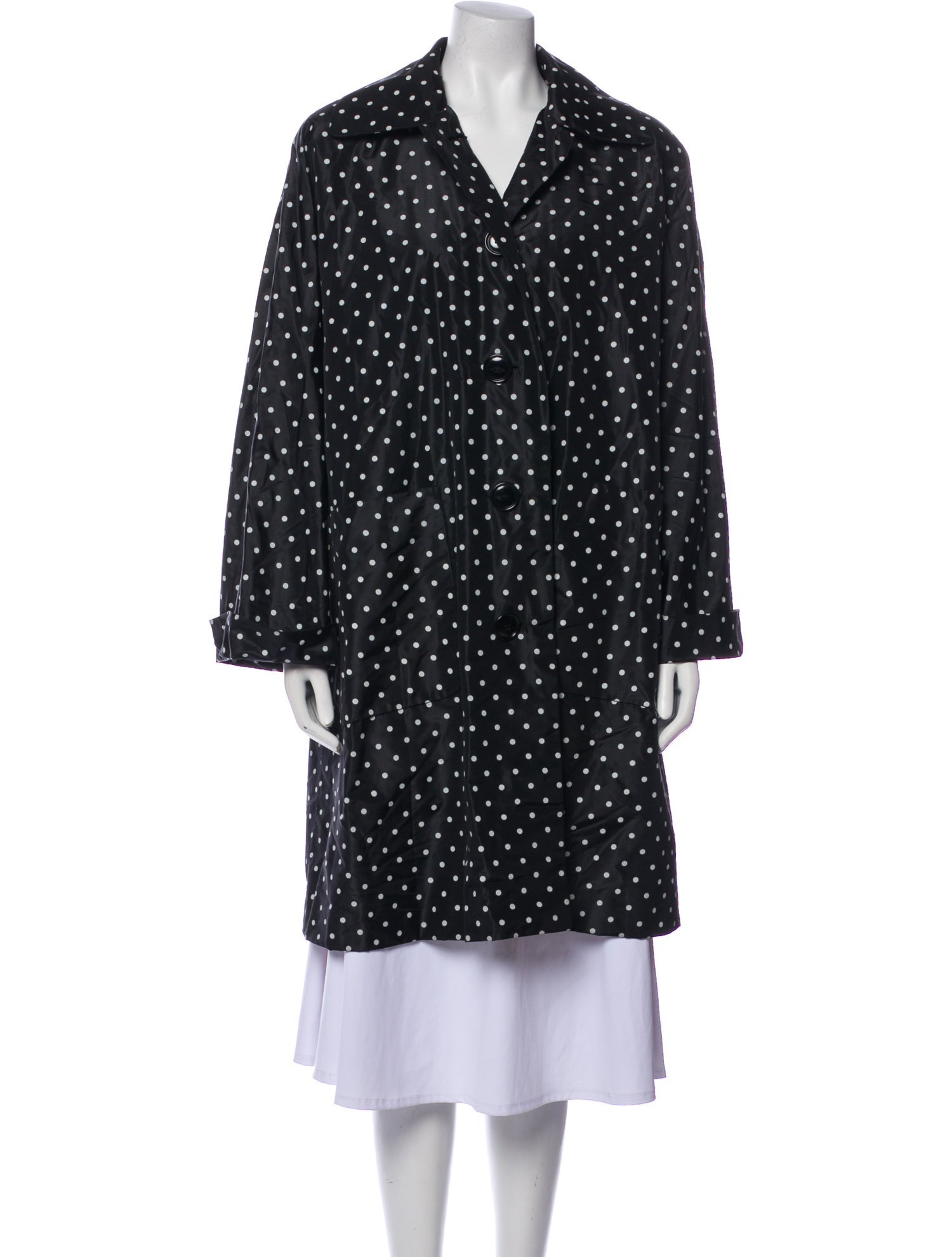 I.MAGNIN Polka Dot Print Peacoat