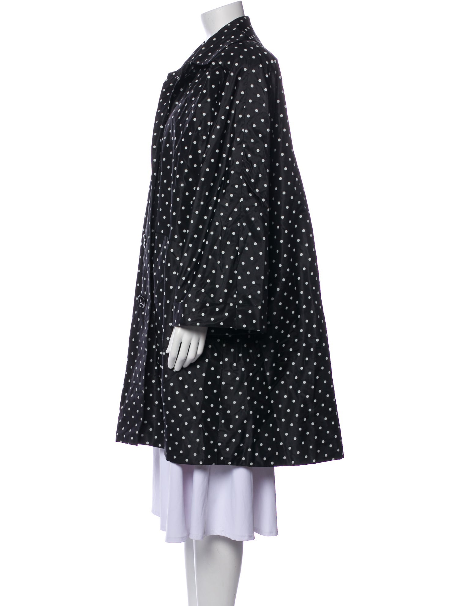 I.MAGNIN Polka Dot Print Peacoat