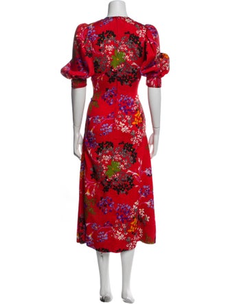 I.MAGNIN Floral Print Long Dress