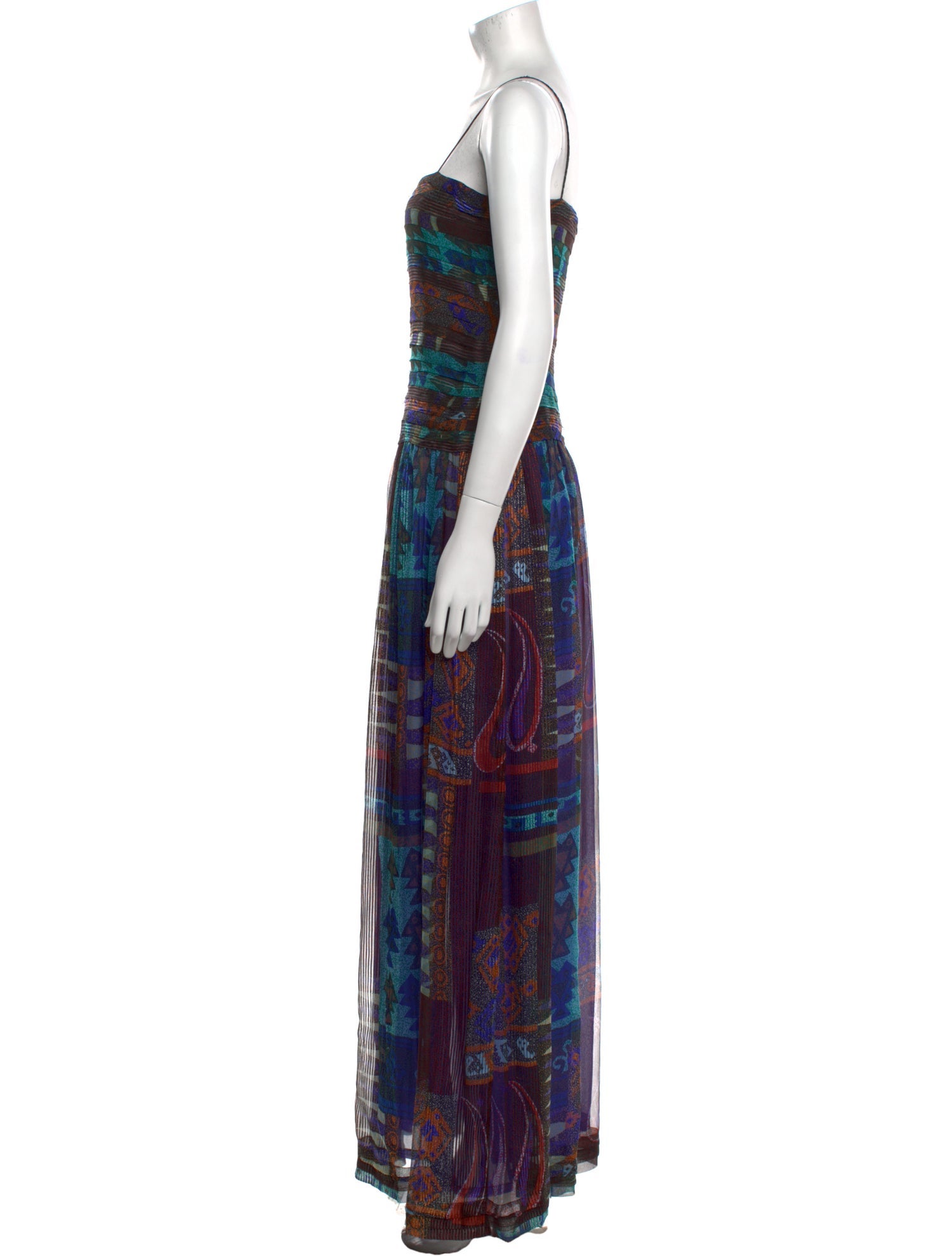 I.MAGNIN Printed Long Dress